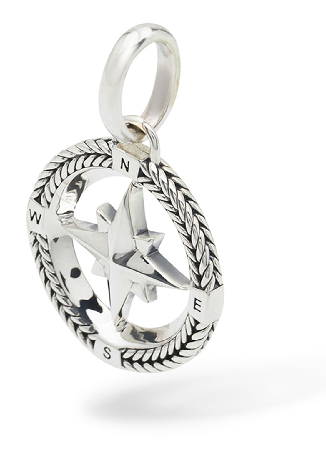 Buddha to Buddha Barbara Mini kompas hanger van zilver - voorkant 2 goud