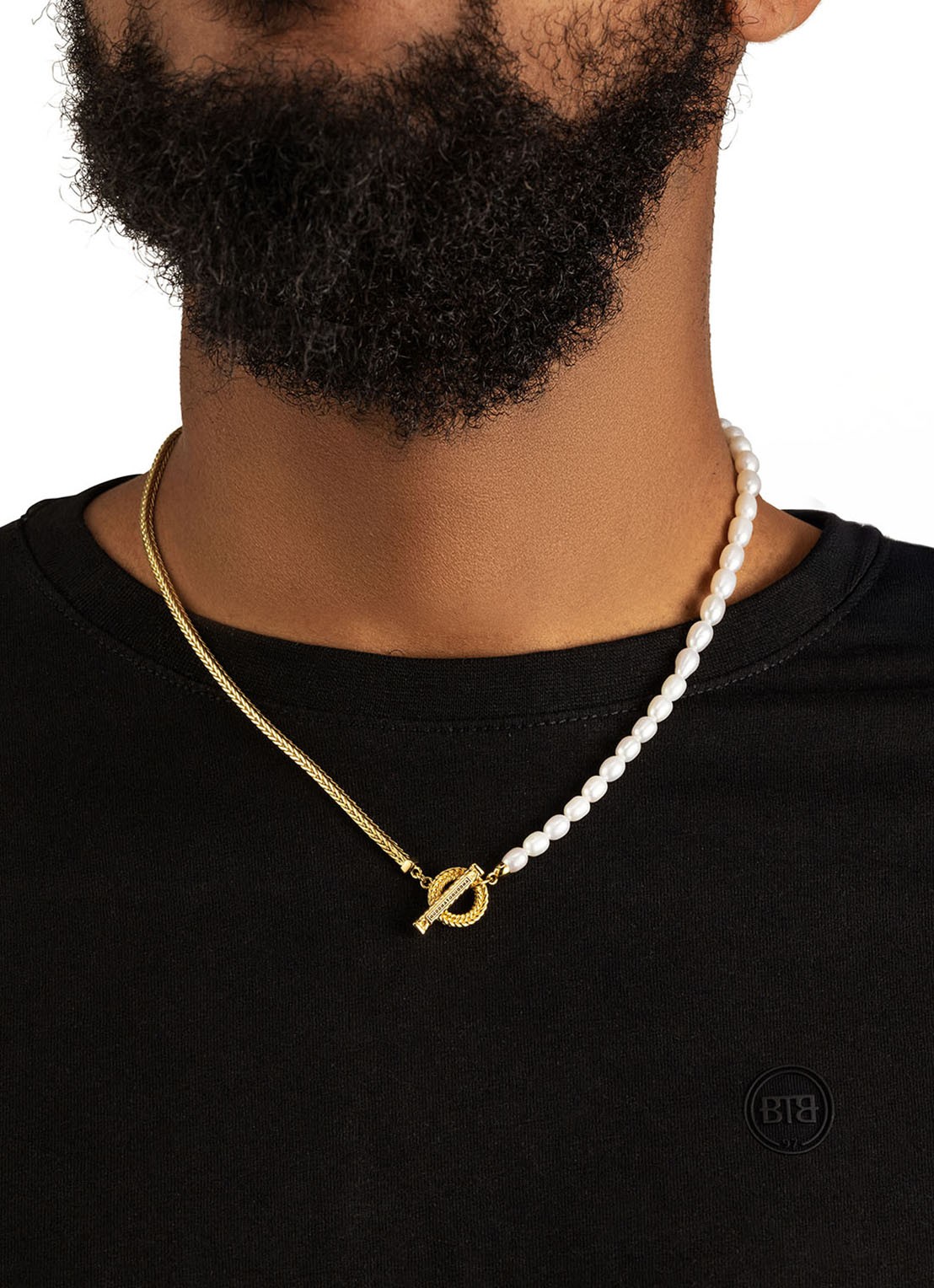 Buddha to Buddha Barbara Mini Pearl ketting verguld - voorkant 2 goud