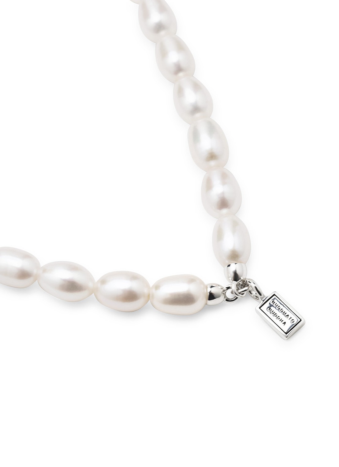 Buddha to Buddha Barbara parelketting XS  - detail 3 zilver