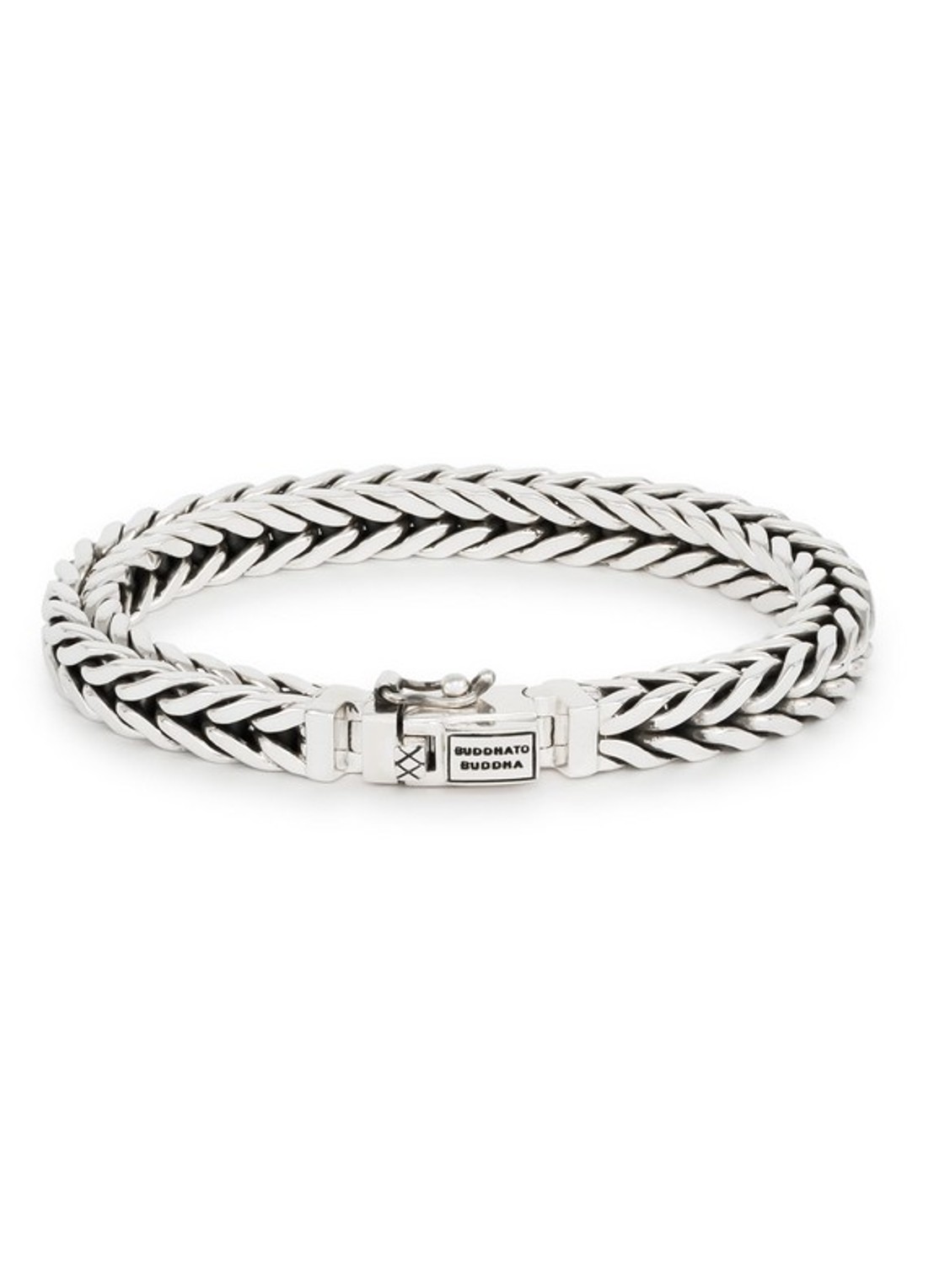 Buddha to Buddha Barbara schakelarmband van zilver - voorkant zilver