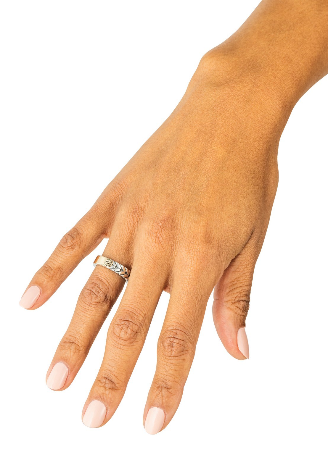 Buddha to Buddha Barbara Small Dual ring van zilver met detail van 14 karaat goud - voorkant 3 zilver