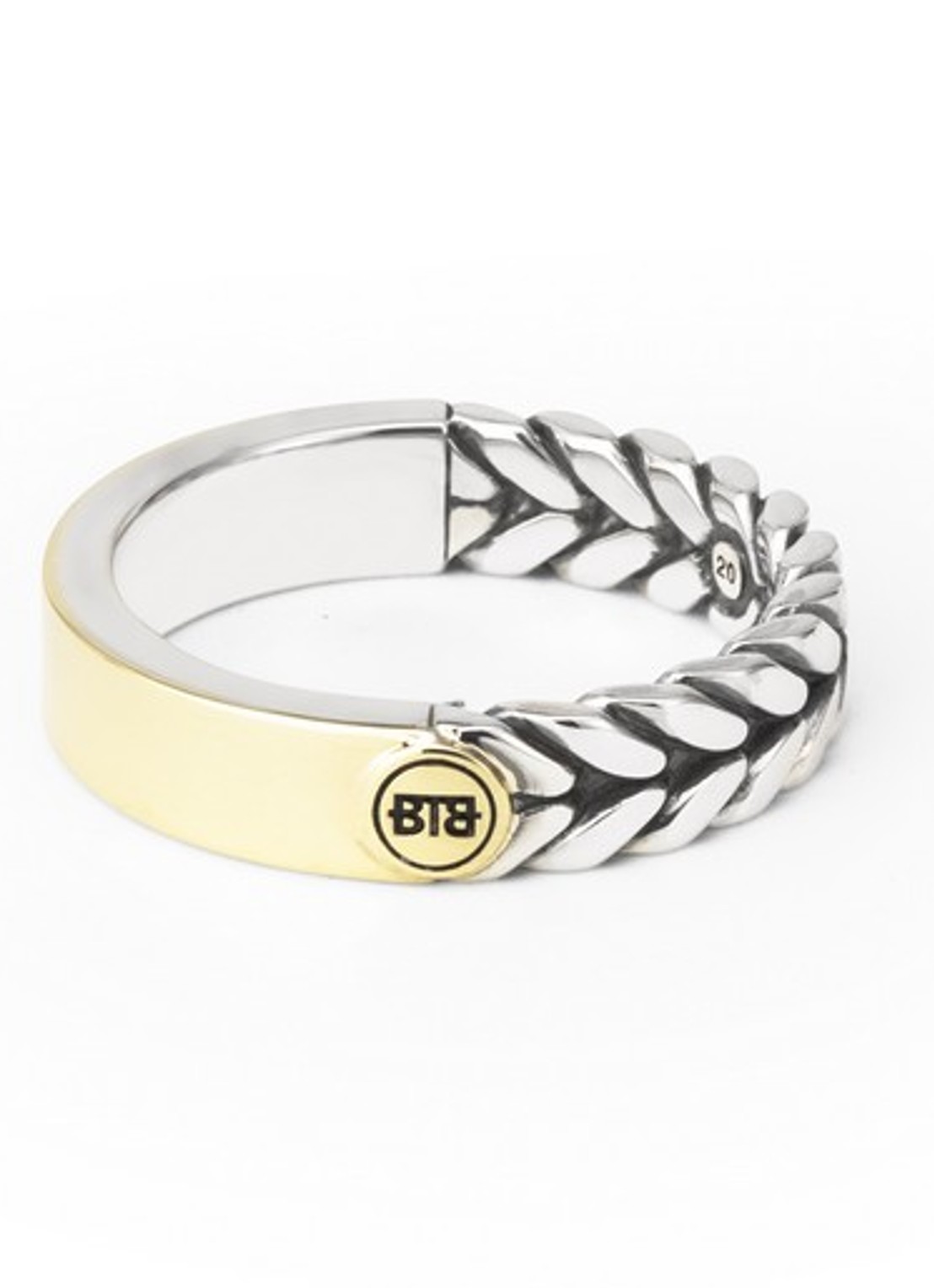 Buddha to Buddha Barbara Small Dual ring van zilver met detail van 14 karaat goud - voorkant 4 zilver