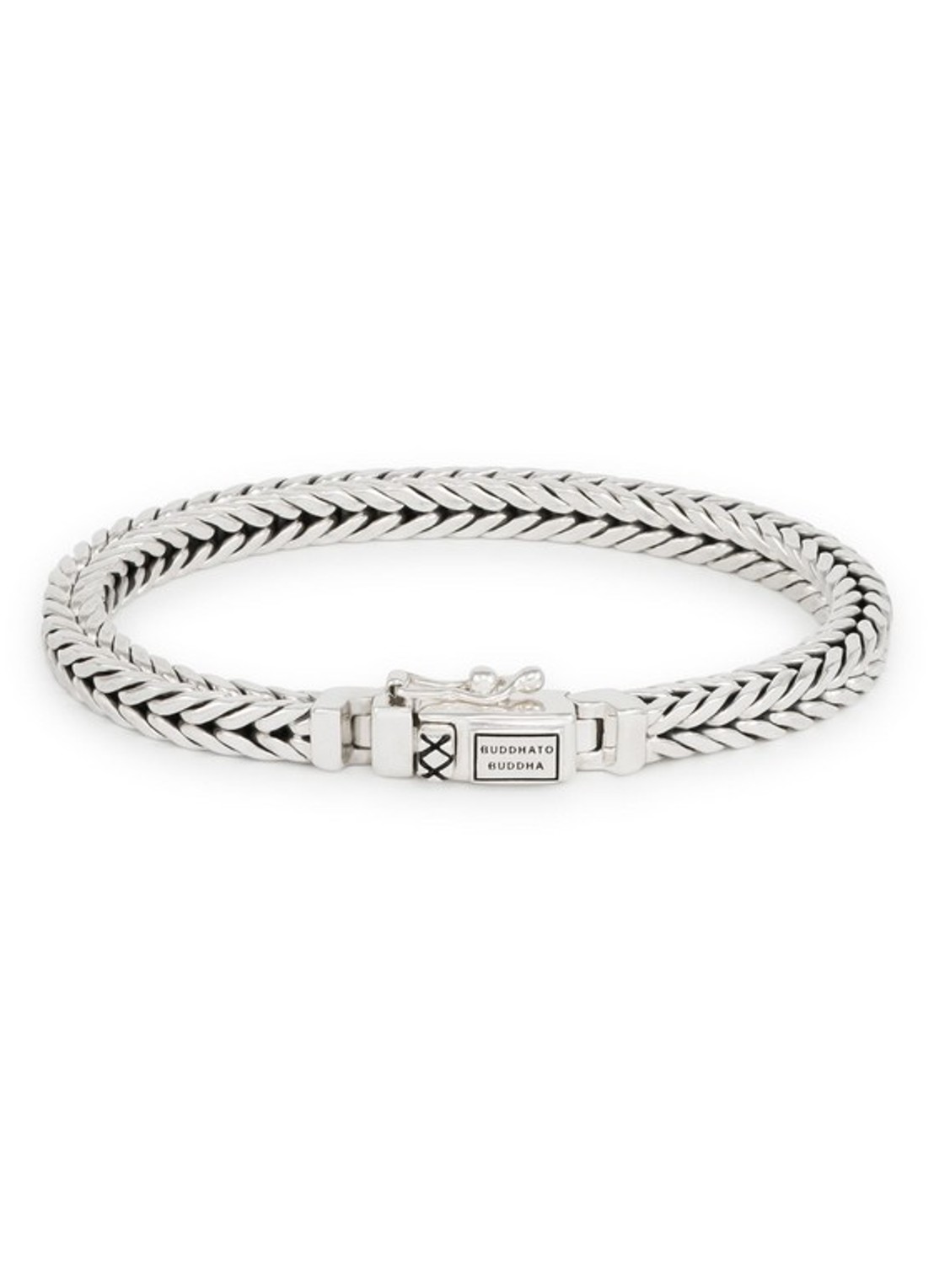 Buddha to Buddha Barbara XS schakelarmband van zilver - voorkant 2 zilver