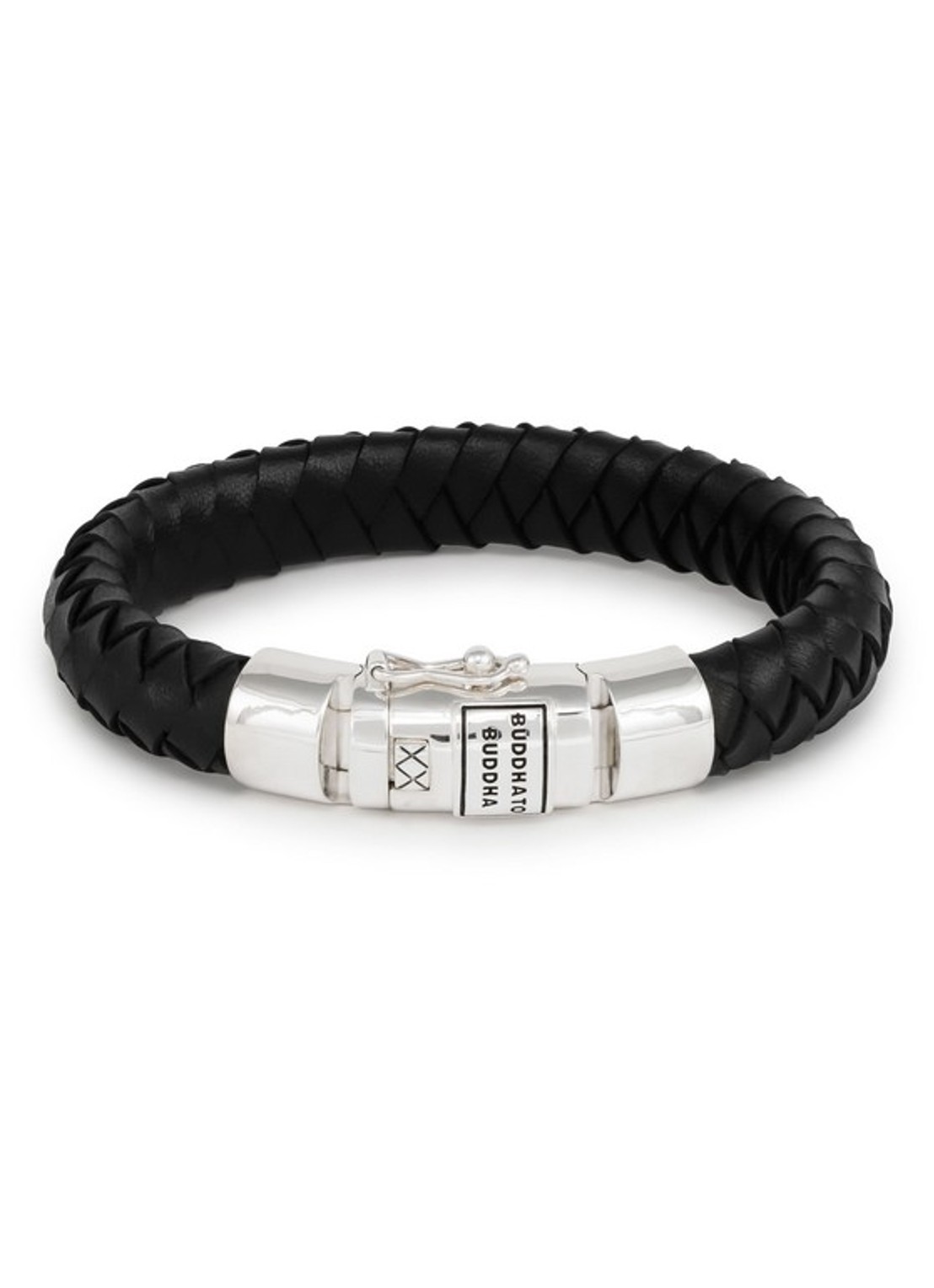 Buddha to Buddha Ben armband van leer  - voorkant zwart