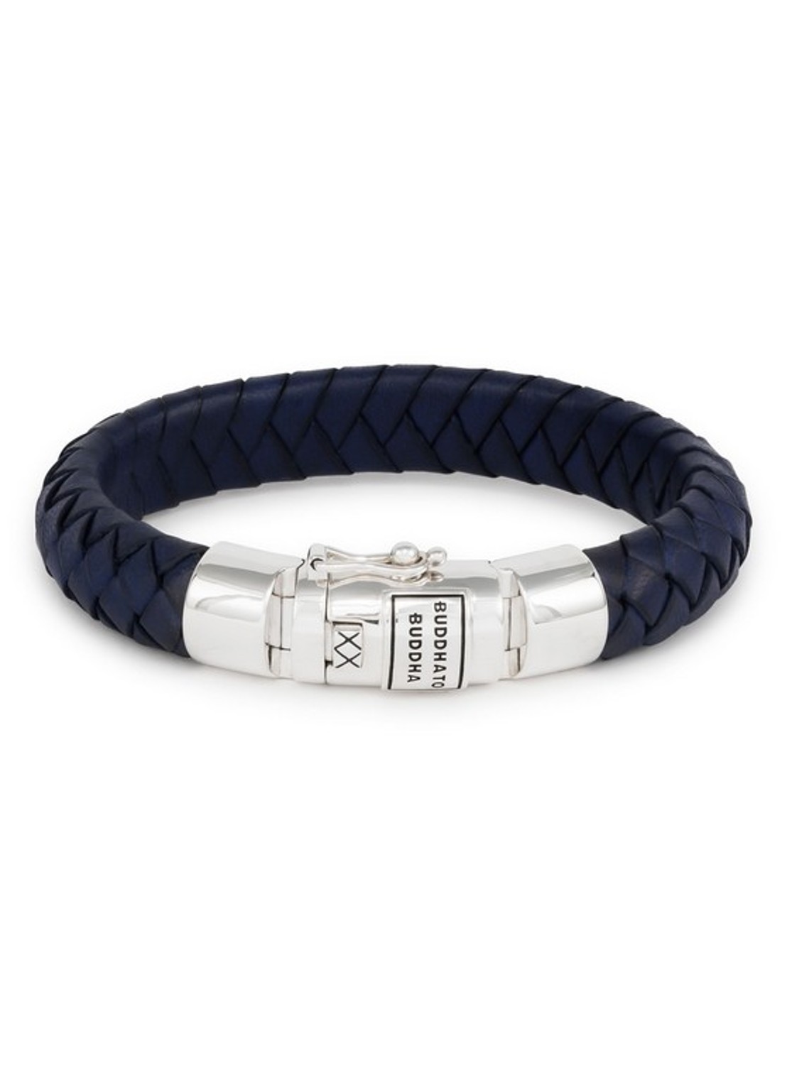 Buddha to Buddha Ben armband van leer - voorkant donkerblauw