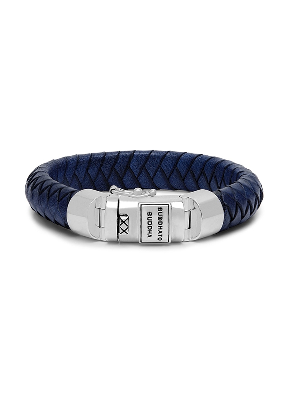 Buddha to Buddha Ben armband van leer - voorkant 3 donkerblauw