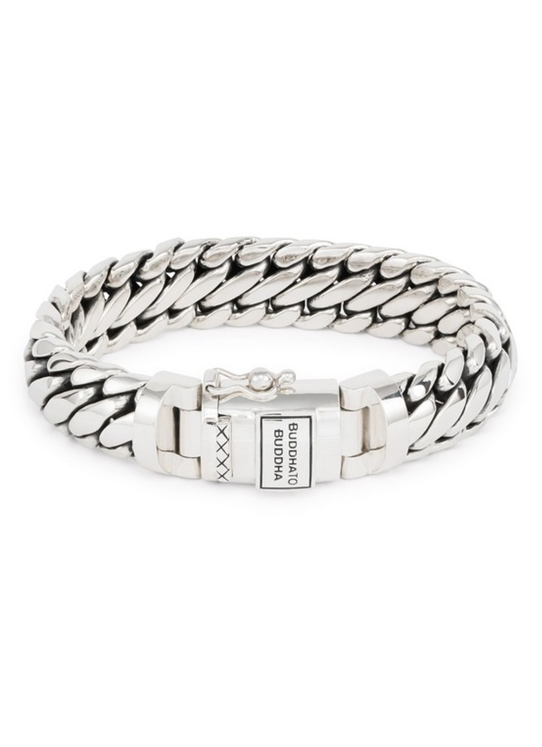 Buddha to Buddha Ben Medium schakelarmband van zilver - voorkant zilver