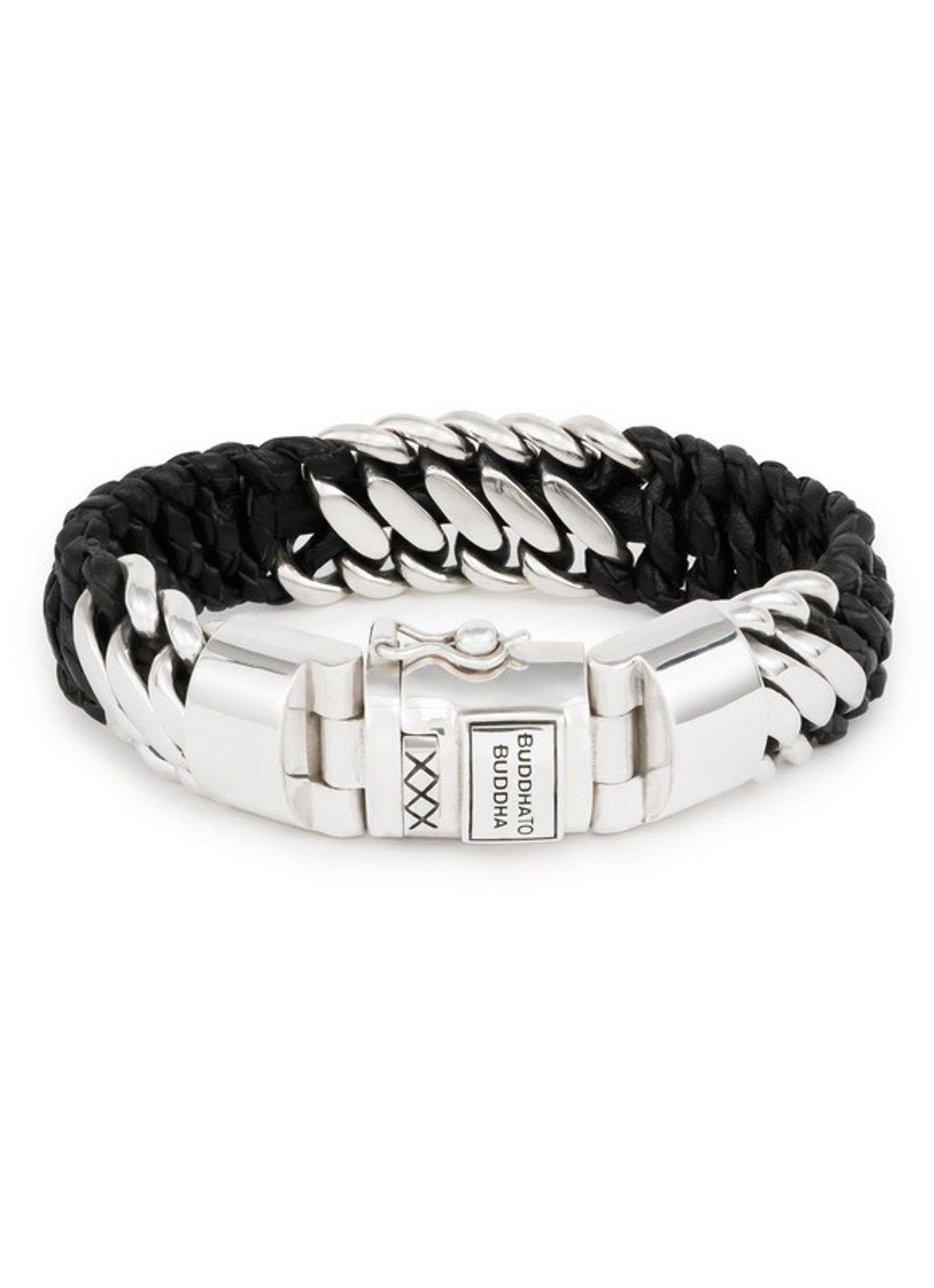Buddha to Buddha Ben Mix armband van zilver - voorkant 2 zwart