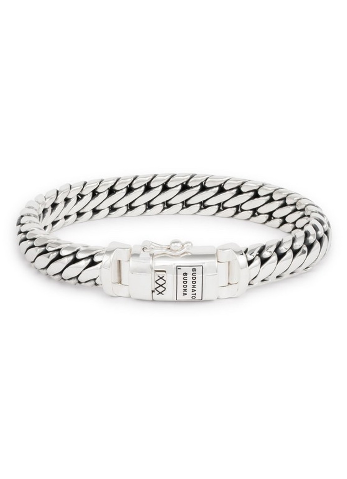 Buddha to Buddha Ben schakelarmband van zilver - voorkant zilver