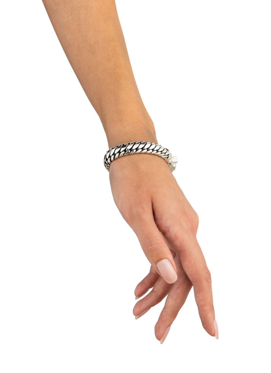 Buddha to Buddha Ben schakelarmband van zilver - voorkant 2 zilver