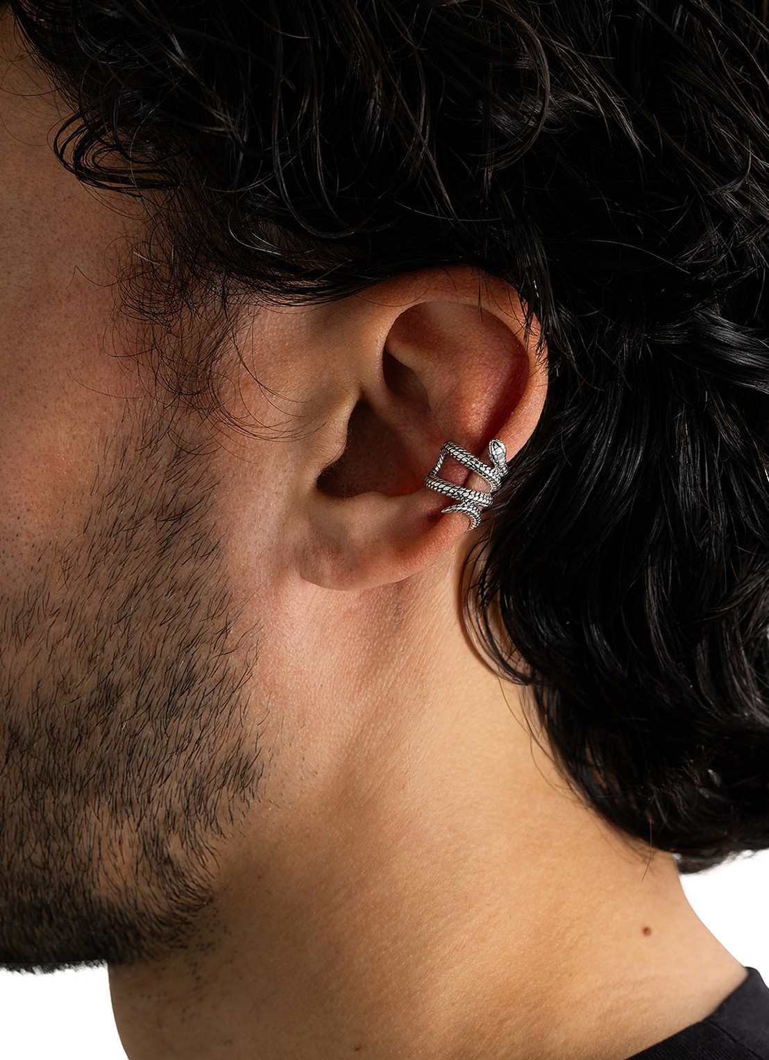 Buddha to Buddha Ben Slang ear cuff van zilver - detail 4 zilver
