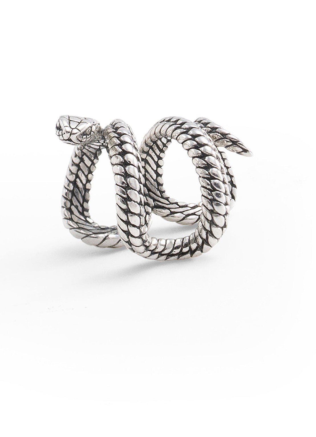 Buddha to Buddha Ben Slang ear cuff van zilver - voorkant zilver