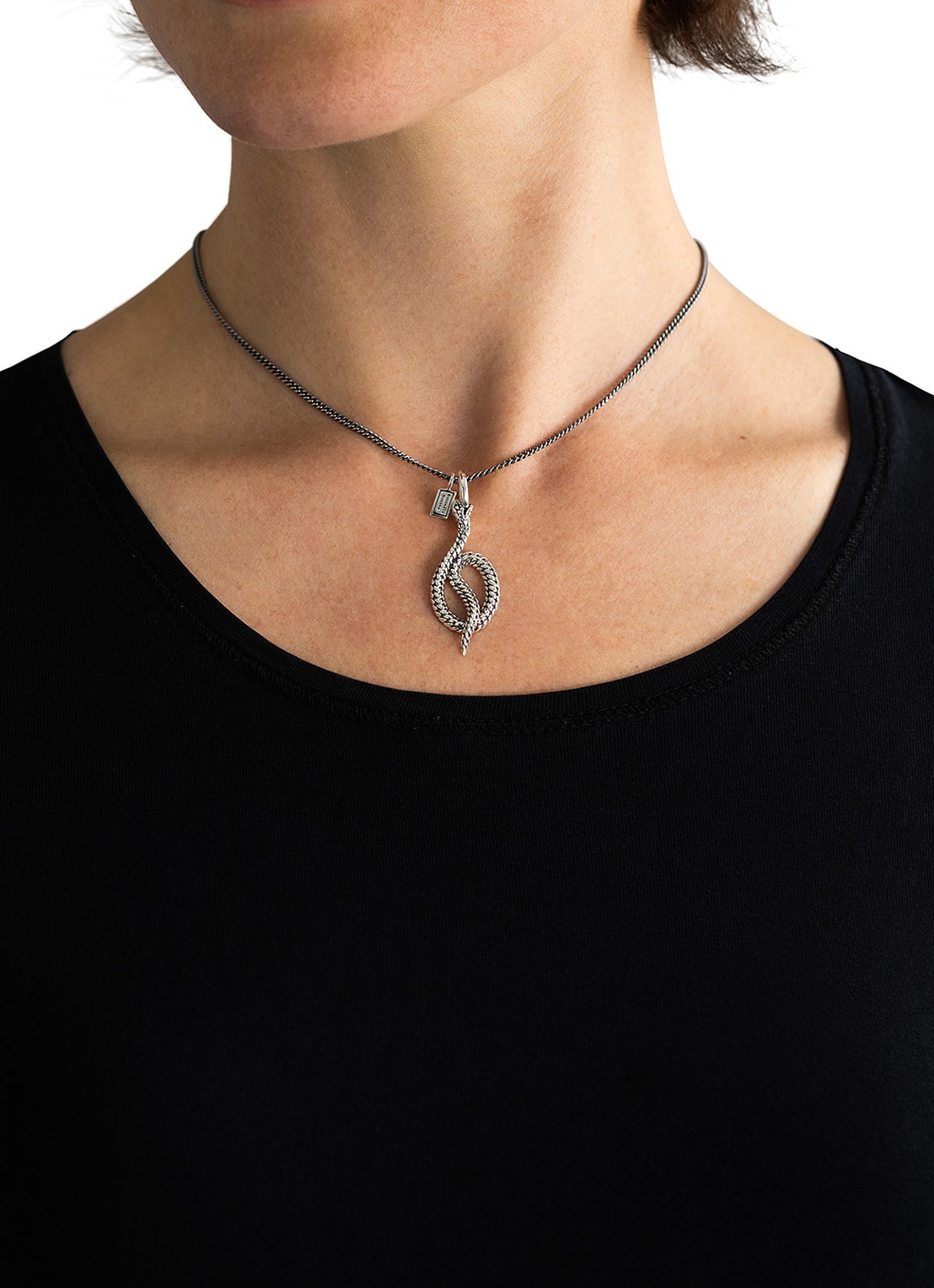 Buddha to Buddha Ben Slang hanger van zilver - voorkant 2 zilver