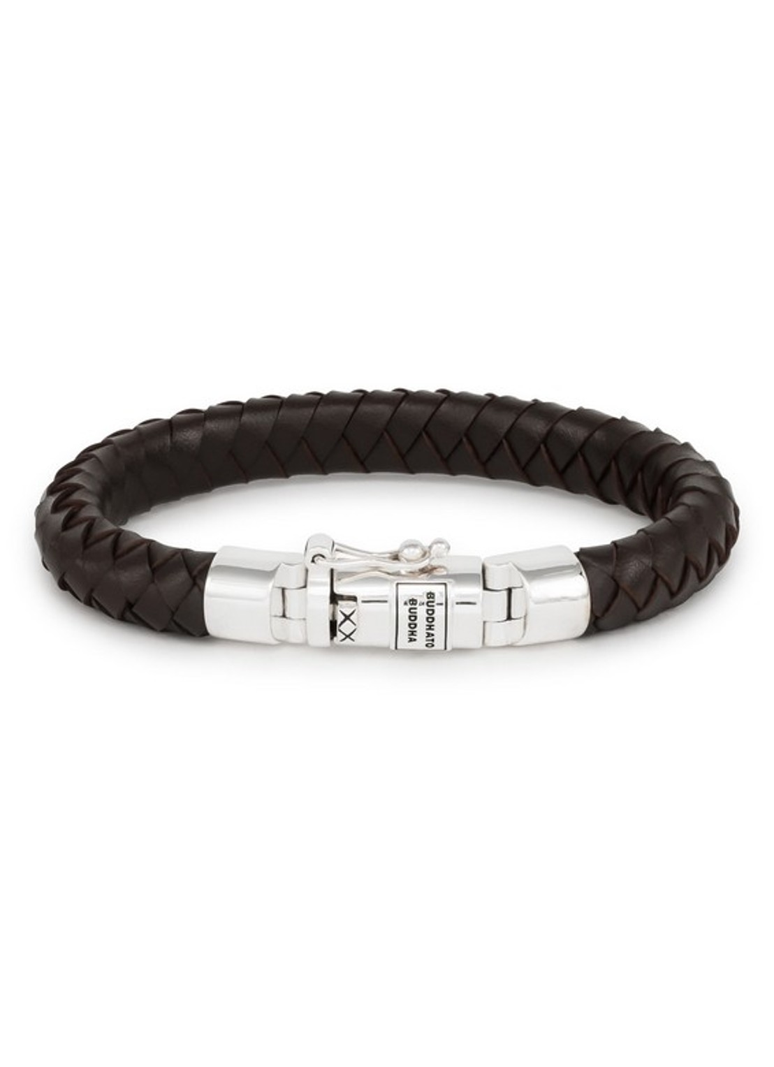Buddha to Buddha Ben Small armband van leer - voorkant donkerbruin