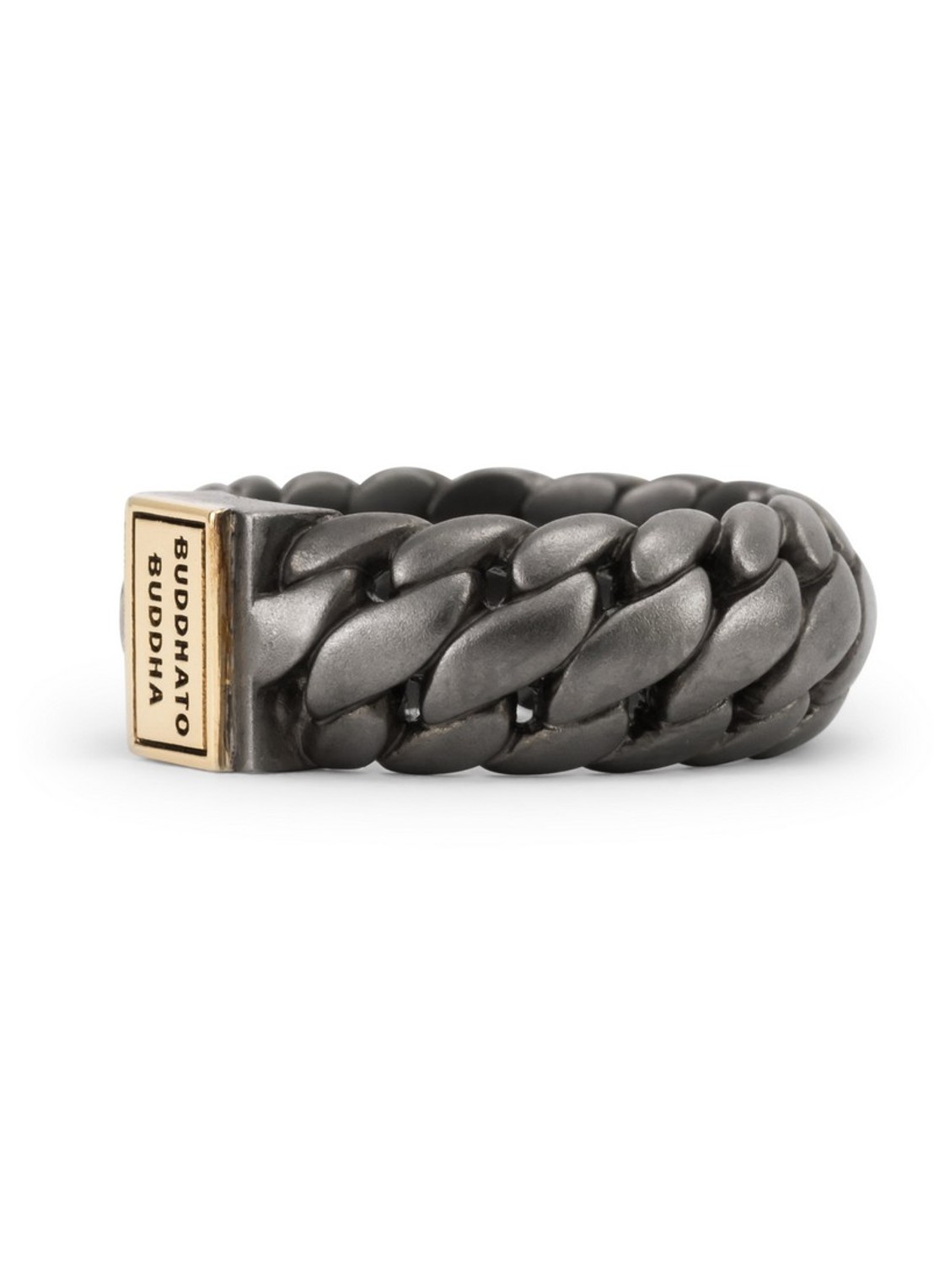Buddha to Buddha Ben Small ring van zilver met detail van 14 karaat goud - detail 5 donkergrijs