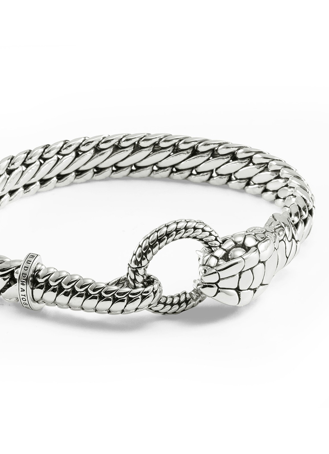 Buddha to Buddha Ben XS Slang armband van zilver - detail zilver