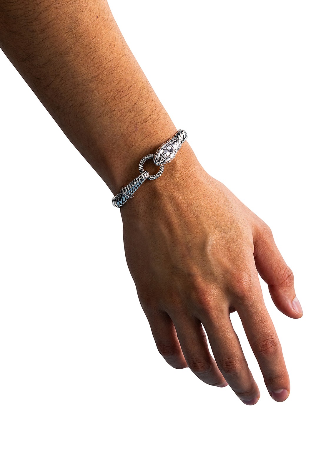 Buddha to Buddha Ben XS Slang armband van zilver - detail 3 zilver