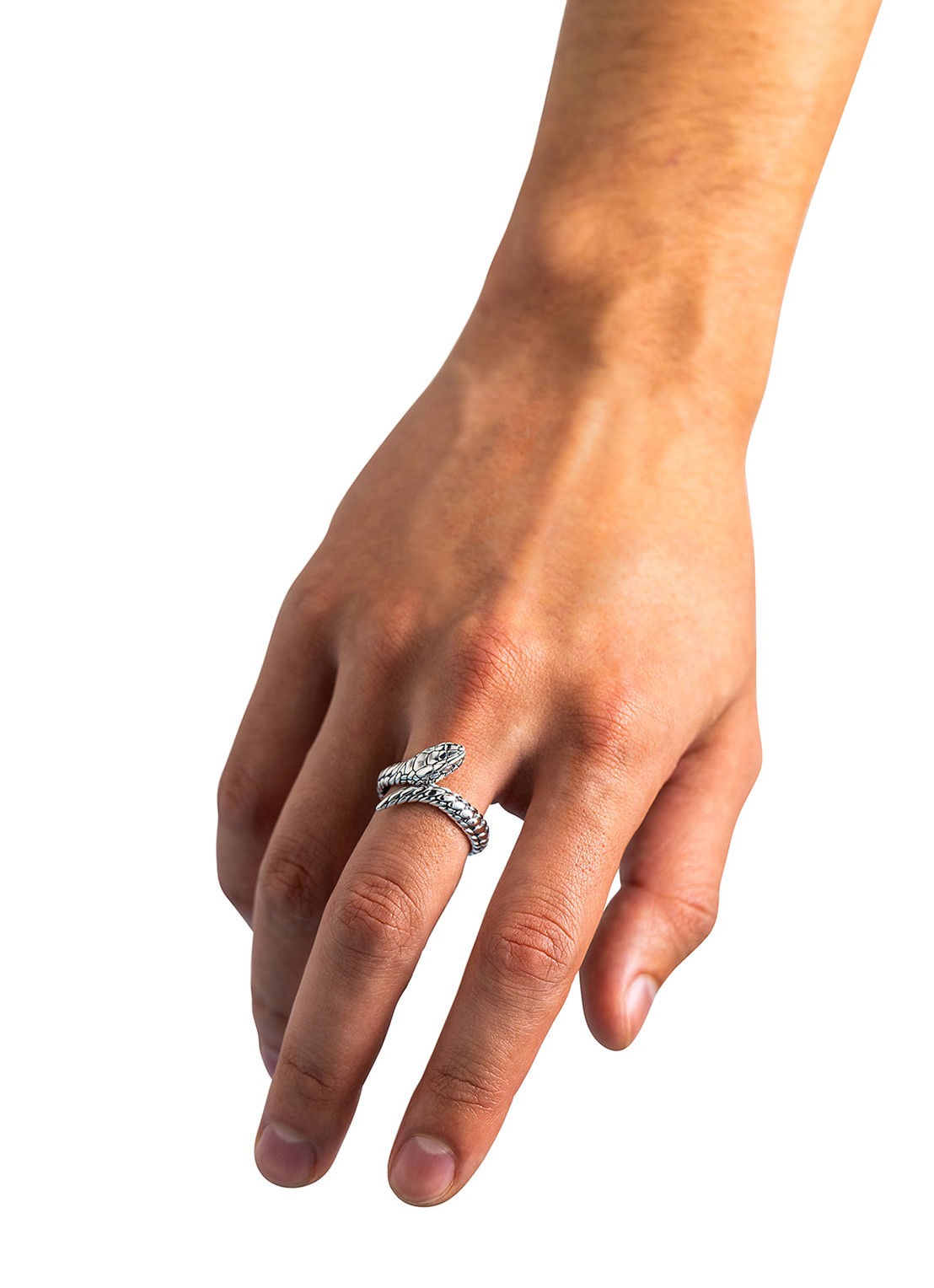 Buddha to Buddha Ben XS Slang ring van zilver - detail 2 zilver