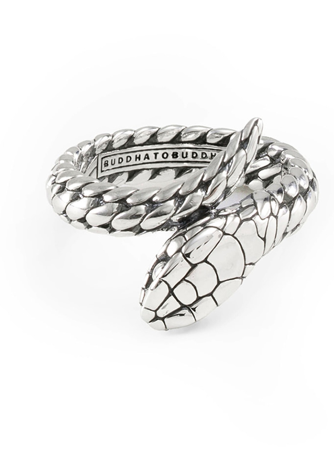 Buddha to Buddha Ben XS Slang ring van zilver - voorkant 3 zilver