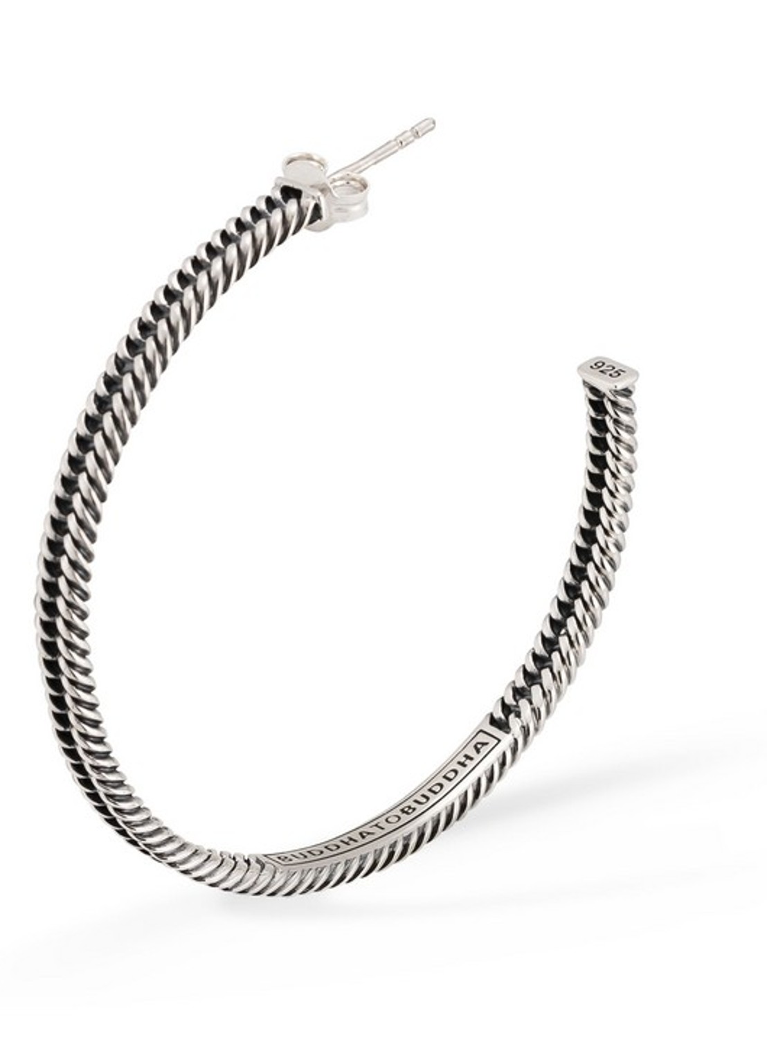 Buddha to Buddha Chain oorringen van zilver - voorkant 3 zilver