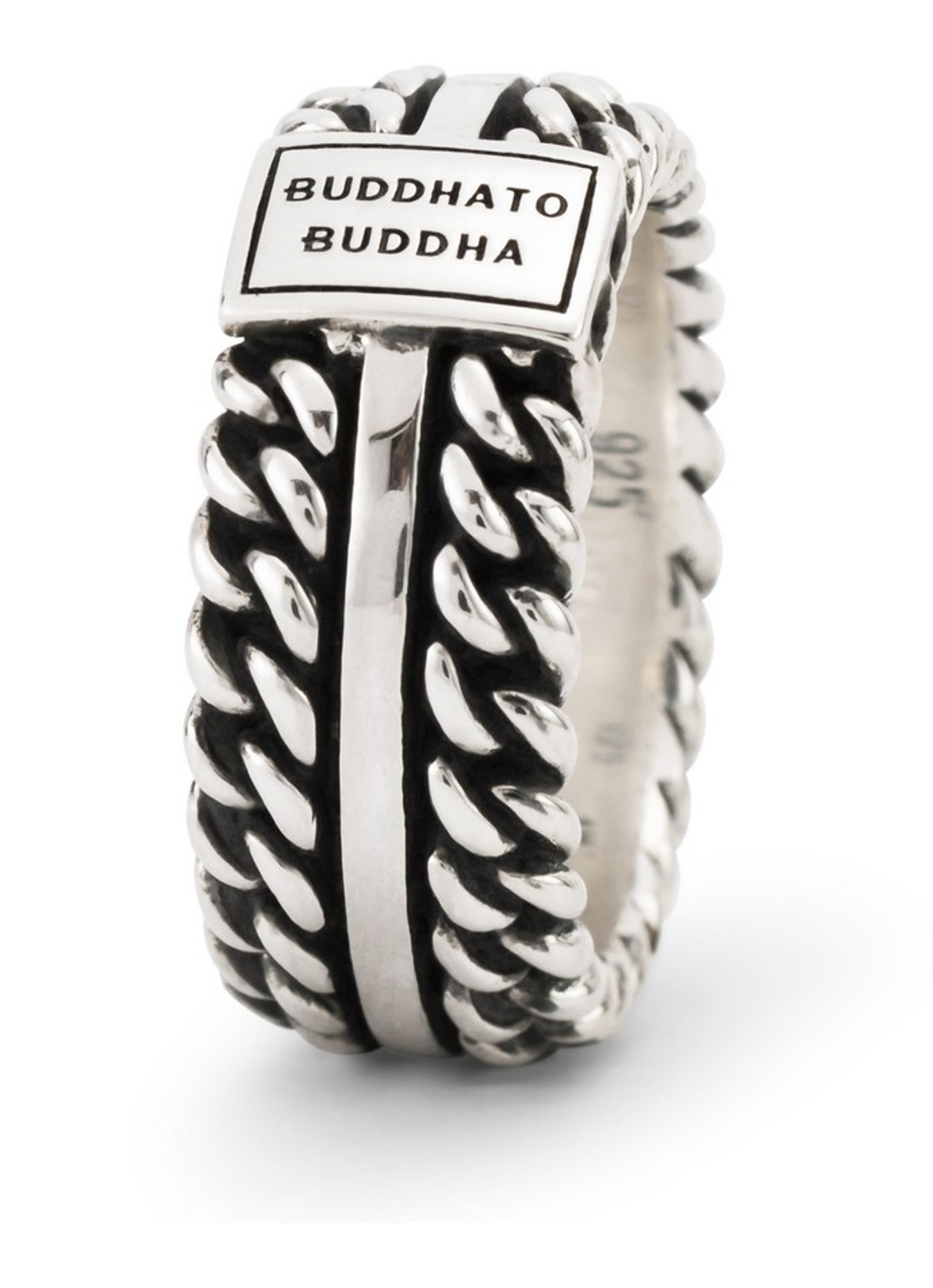 Buddha to Buddha Chain Texture ring van zilver - detail 4 zilver