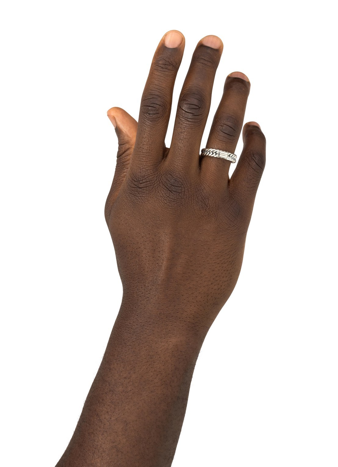 Buddha to Buddha Chain XS ring van zilver - voorkant 4 zilver