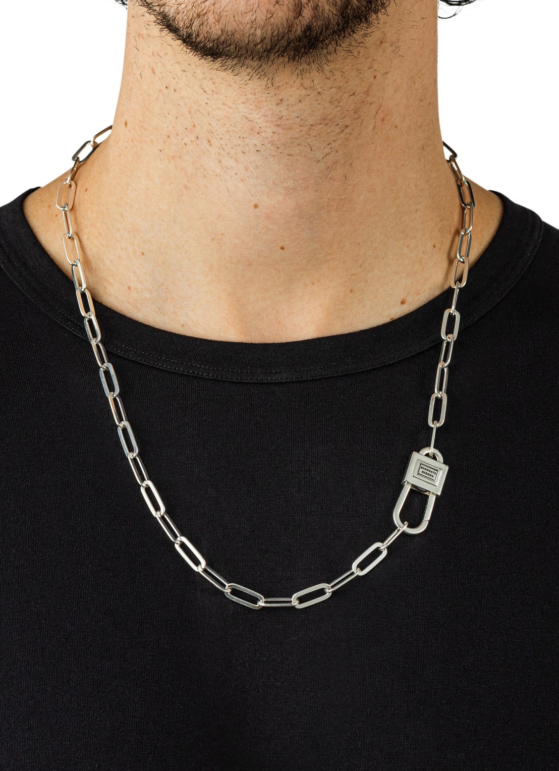 Buddha to Buddha Chainlink Lock ketting van zilver - voorkant 5 zilver