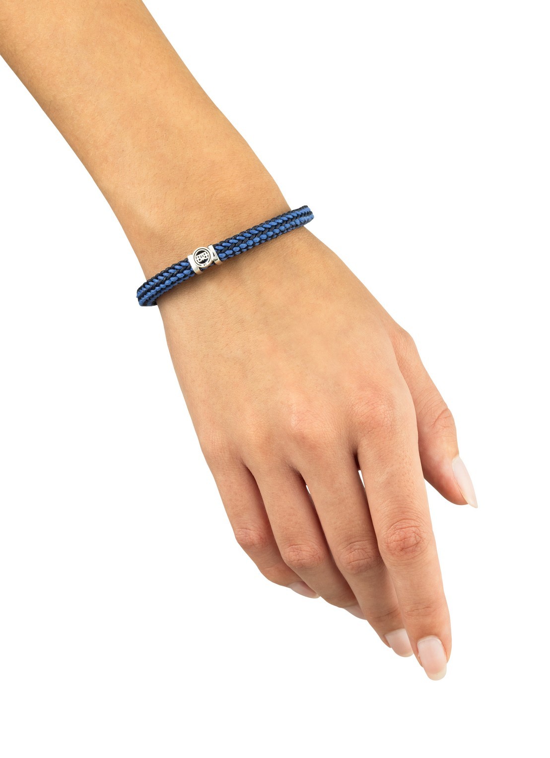 Buddha to Buddha Denise Mix armband van zilver - detail blauw