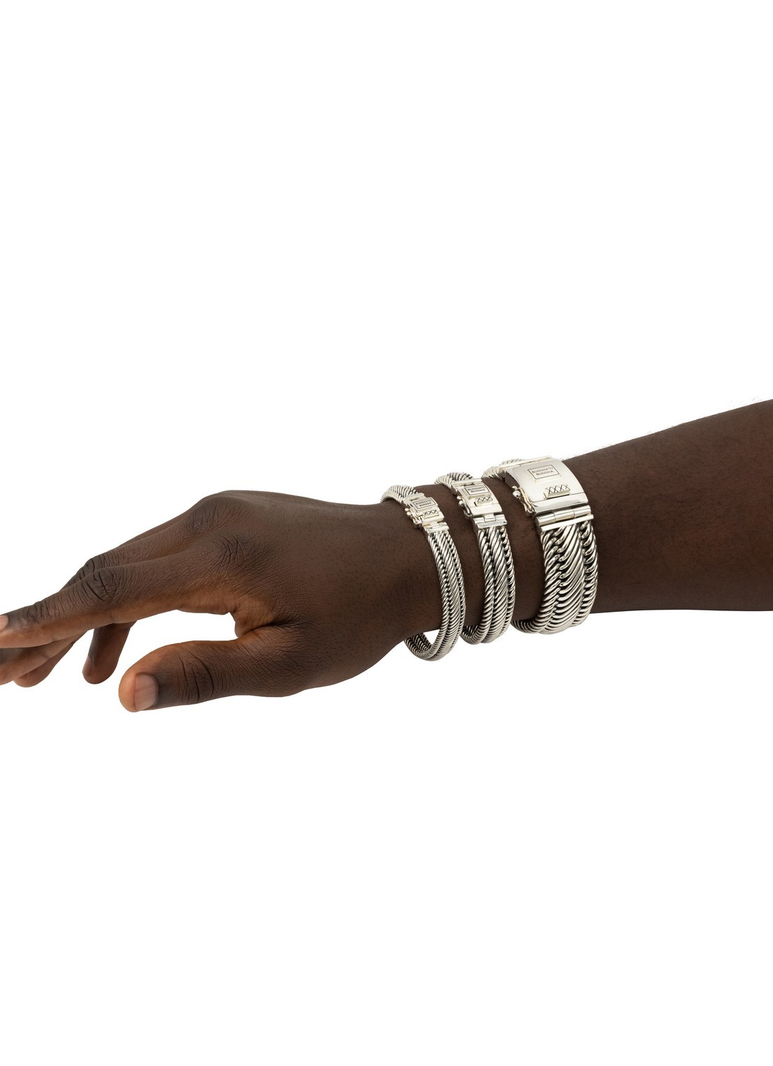 Buddha to Buddha Edwin schakelarmband van zilver - detail zilver