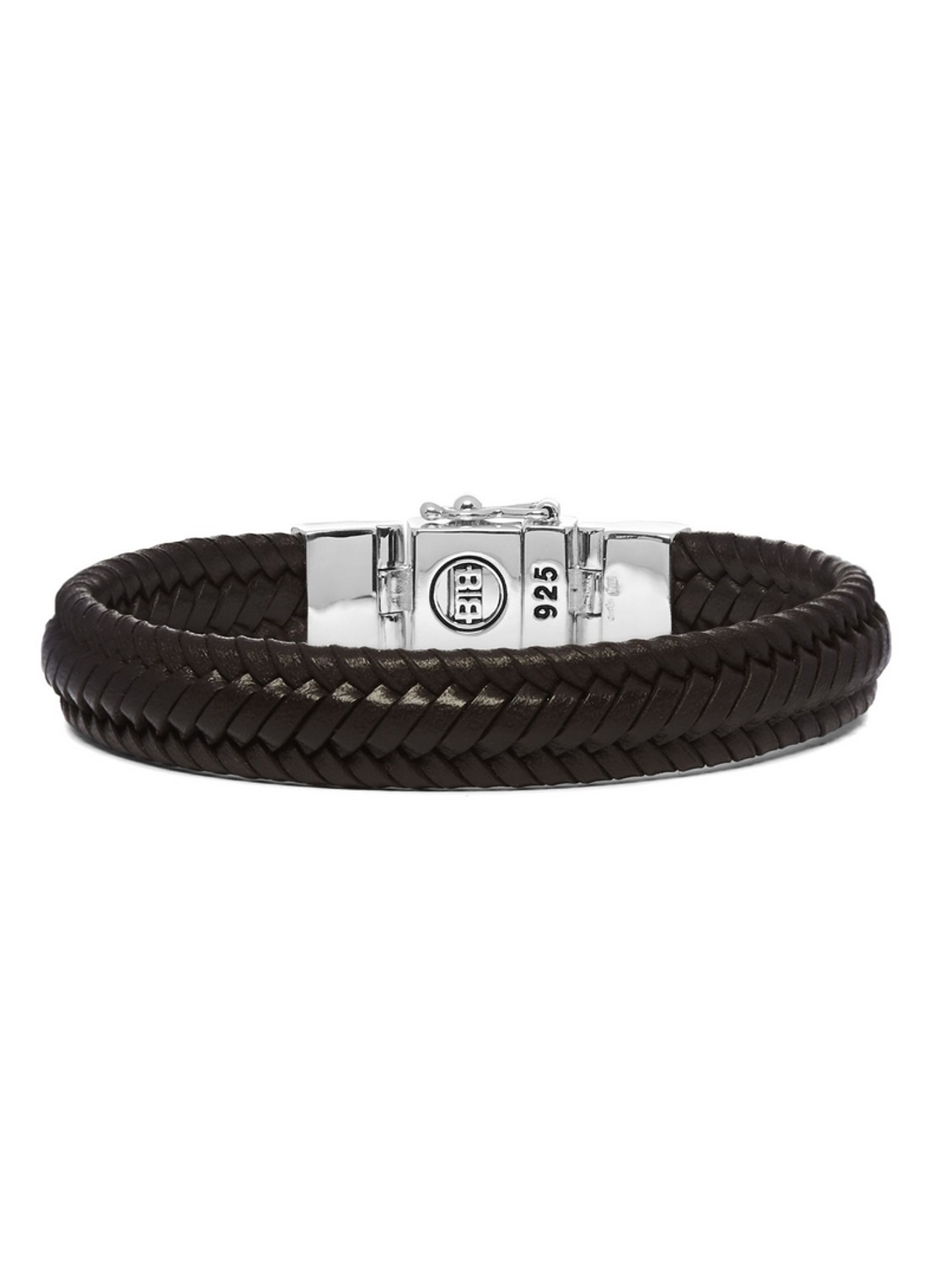 Buddha to Buddha Edwin Small armband van gevlochten leer - detail 4 donkerbruin