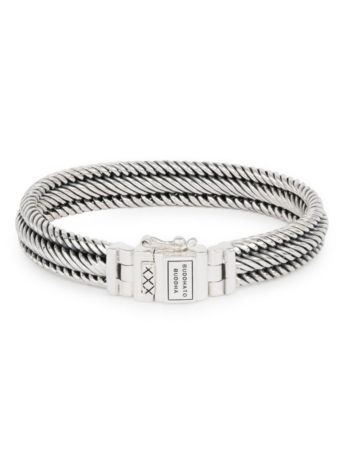 Buddha to Buddha Edwin XS schakelarmband van zilver - voorkant 3 zilver