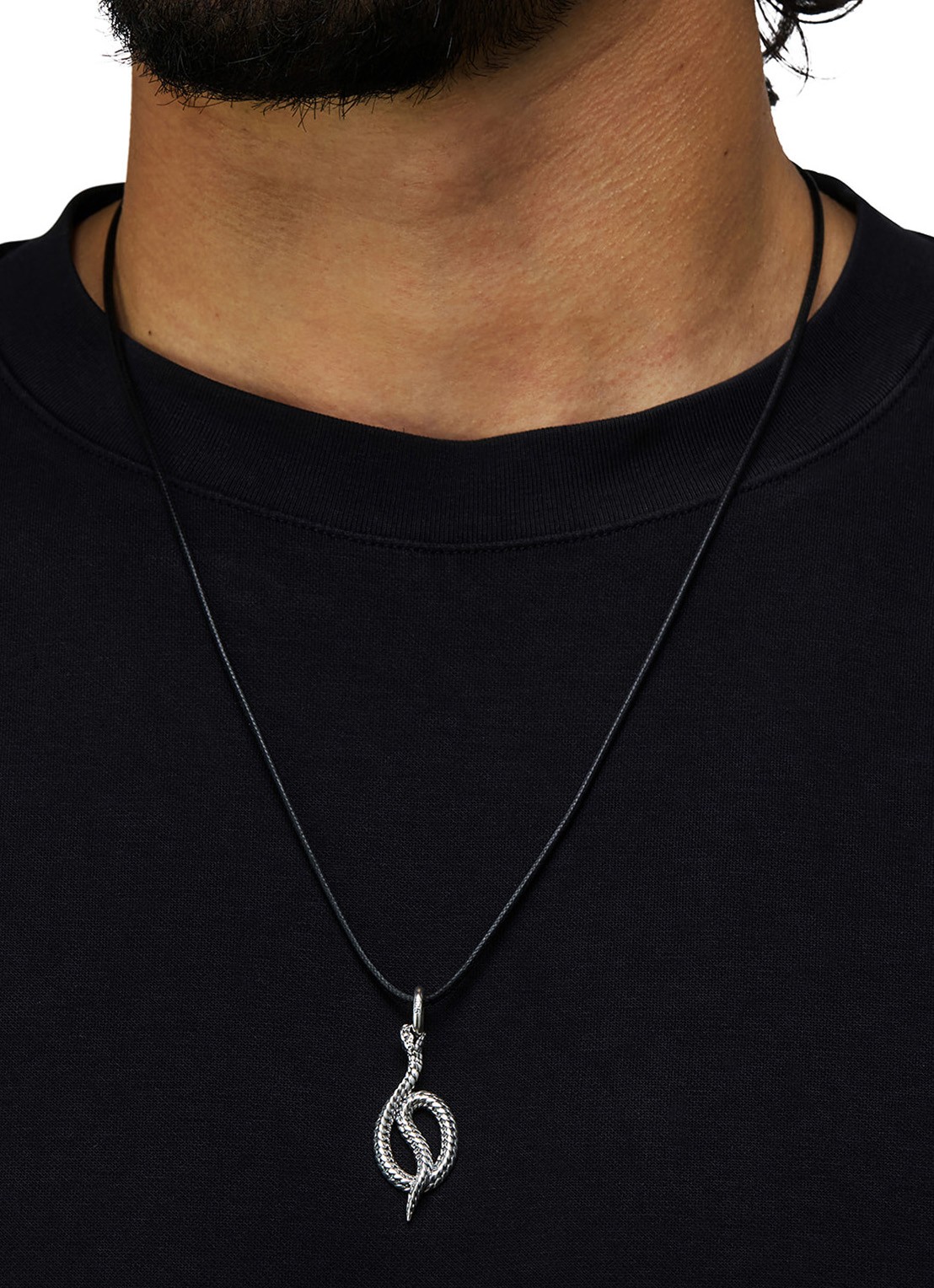 Buddha to Buddha Ellen koord ketting   - detail 3 zilver
