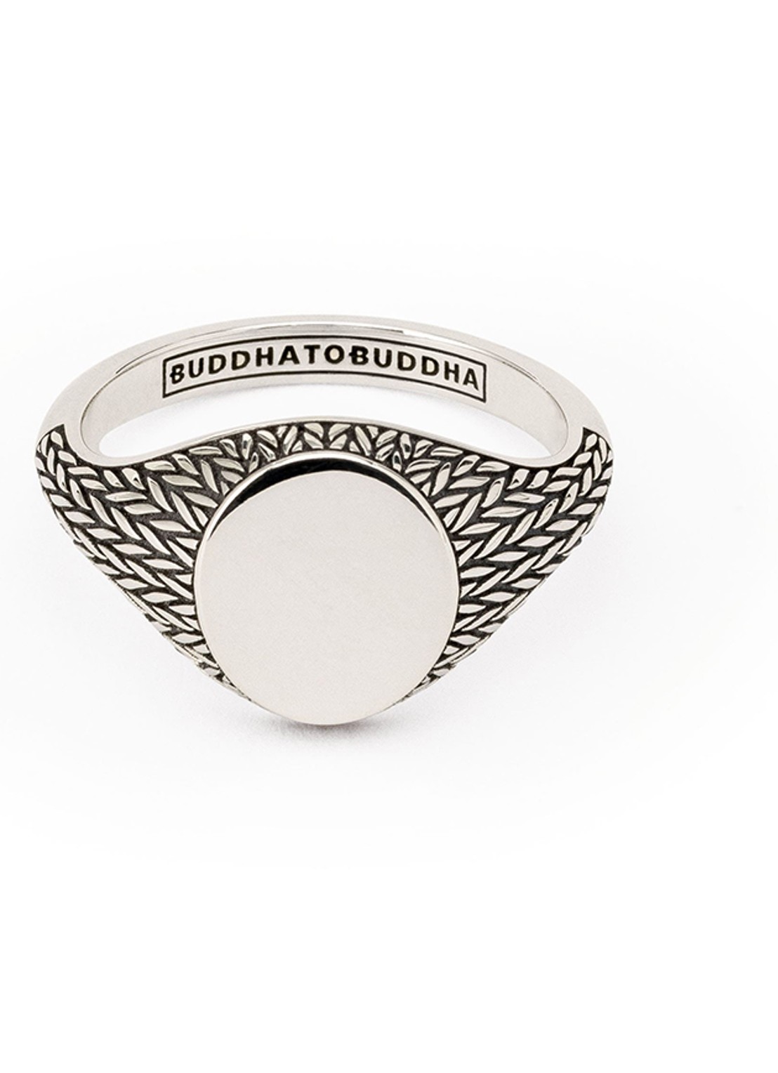 Buddha to Buddha Ellen Signet ring van zilver - voorkant 3 zilver
