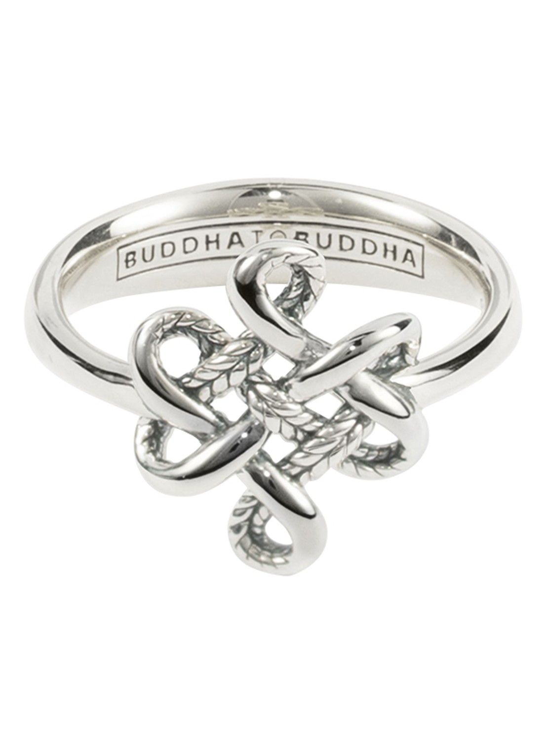 Buddha to Buddha Endless Knot ring van zilver - voorkant zilver