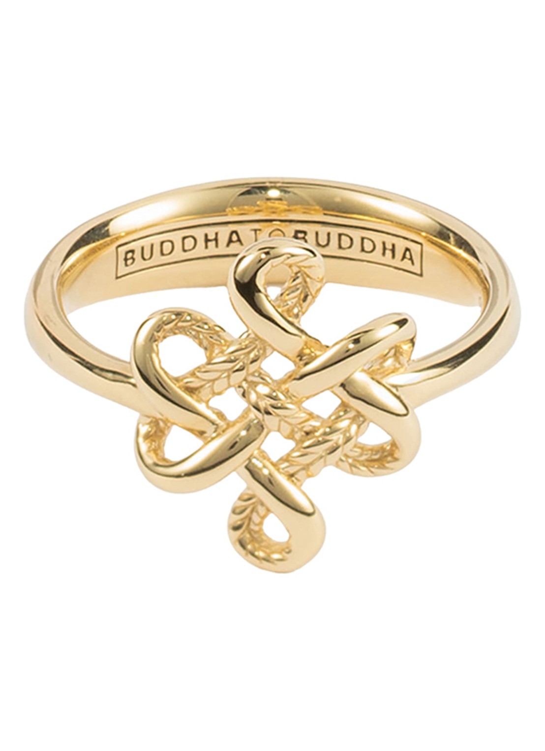 Buddha to Buddha Endless Knot ring verguld  - voorkant goud