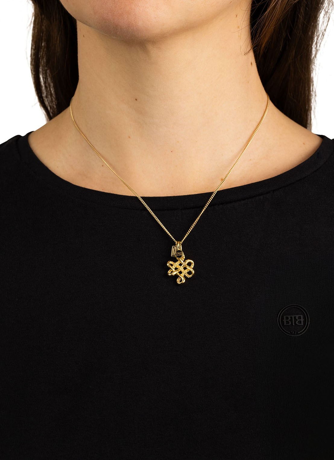 Buddha to Buddha Endless Knot XS hanger verguld  - detail goud