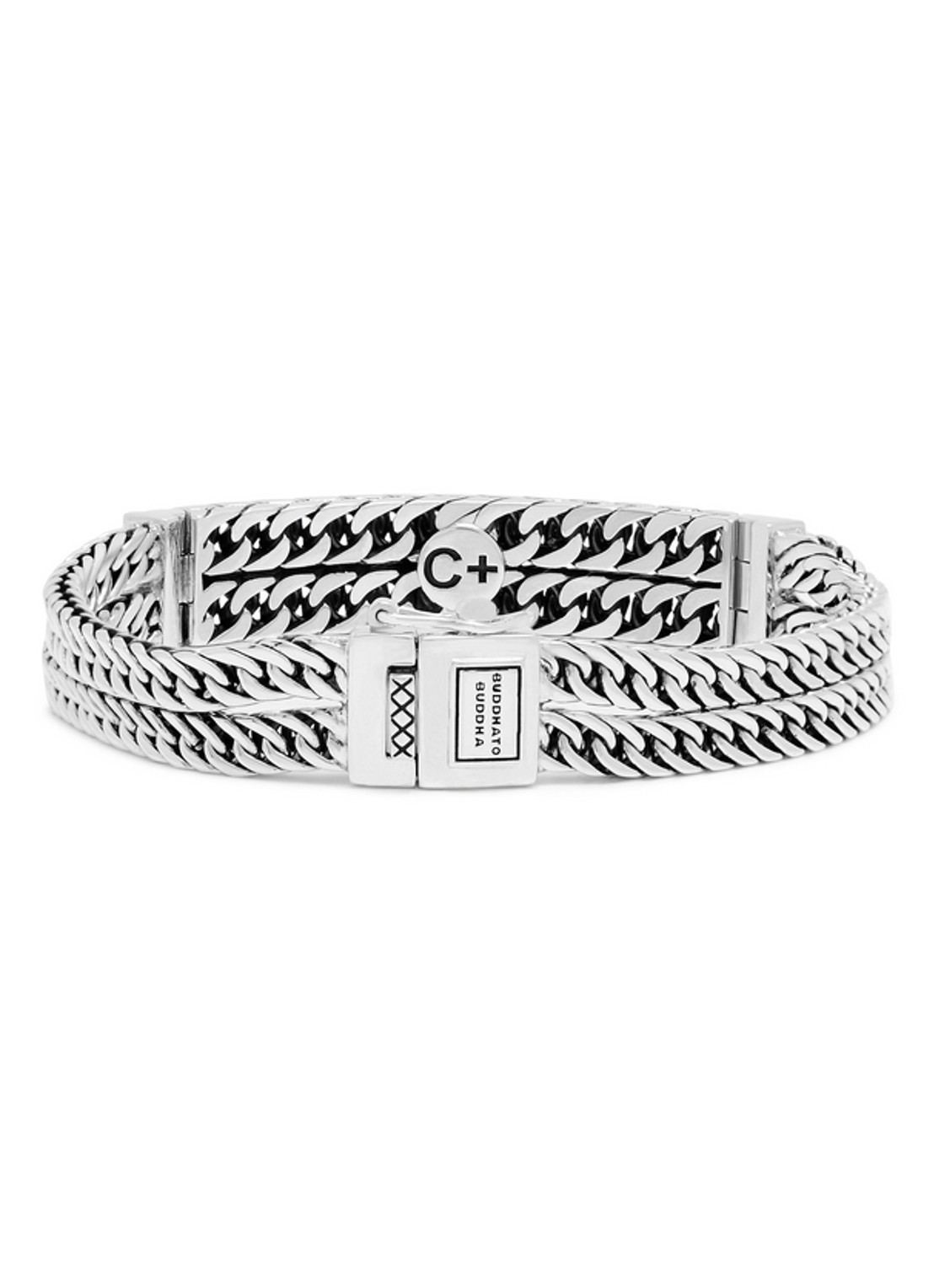 Buddha to Buddha Esther Double Mini Limited armband van zilver met detail van 14 karaat goud - detail 3 zilver