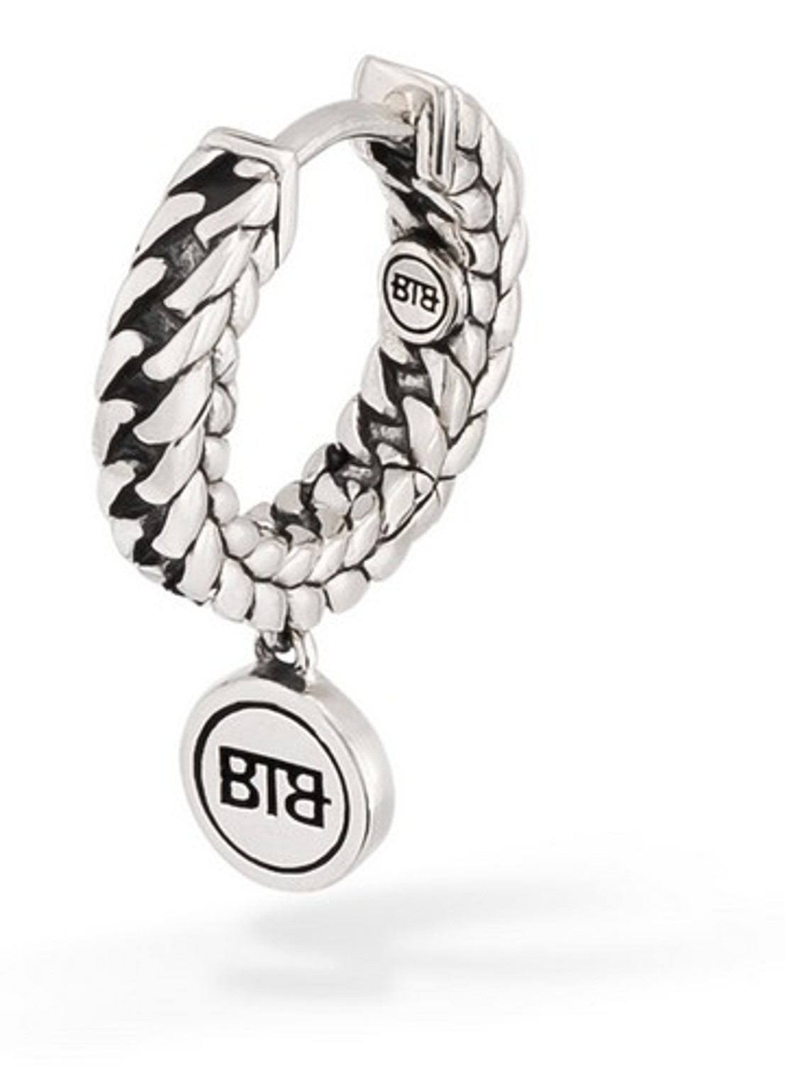Buddha to Buddha Esther enkele oorring van zilver - voorkant 4 zilver
