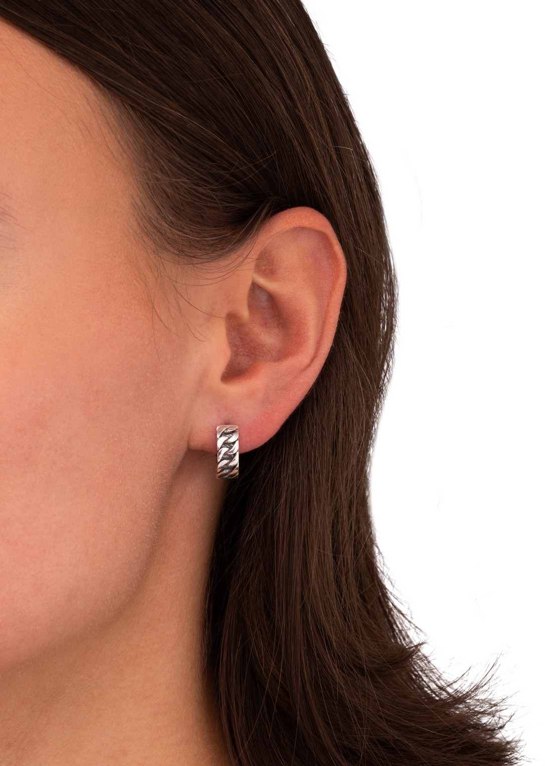 Buddha to Buddha Esther Small oorringen van zilver - voorkant 2 zilver
