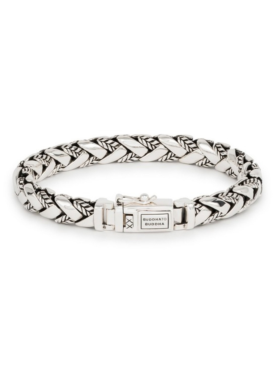 Buddha to Buddha George schakelarmband van zilver - voorkant zilver