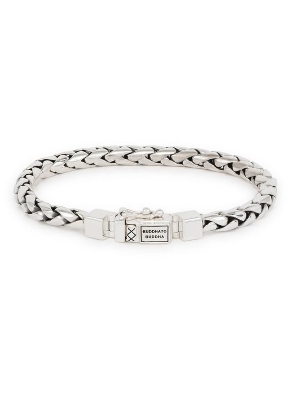 Buddha to Buddha George XS schakelarmband van zilver - voorkant zilver