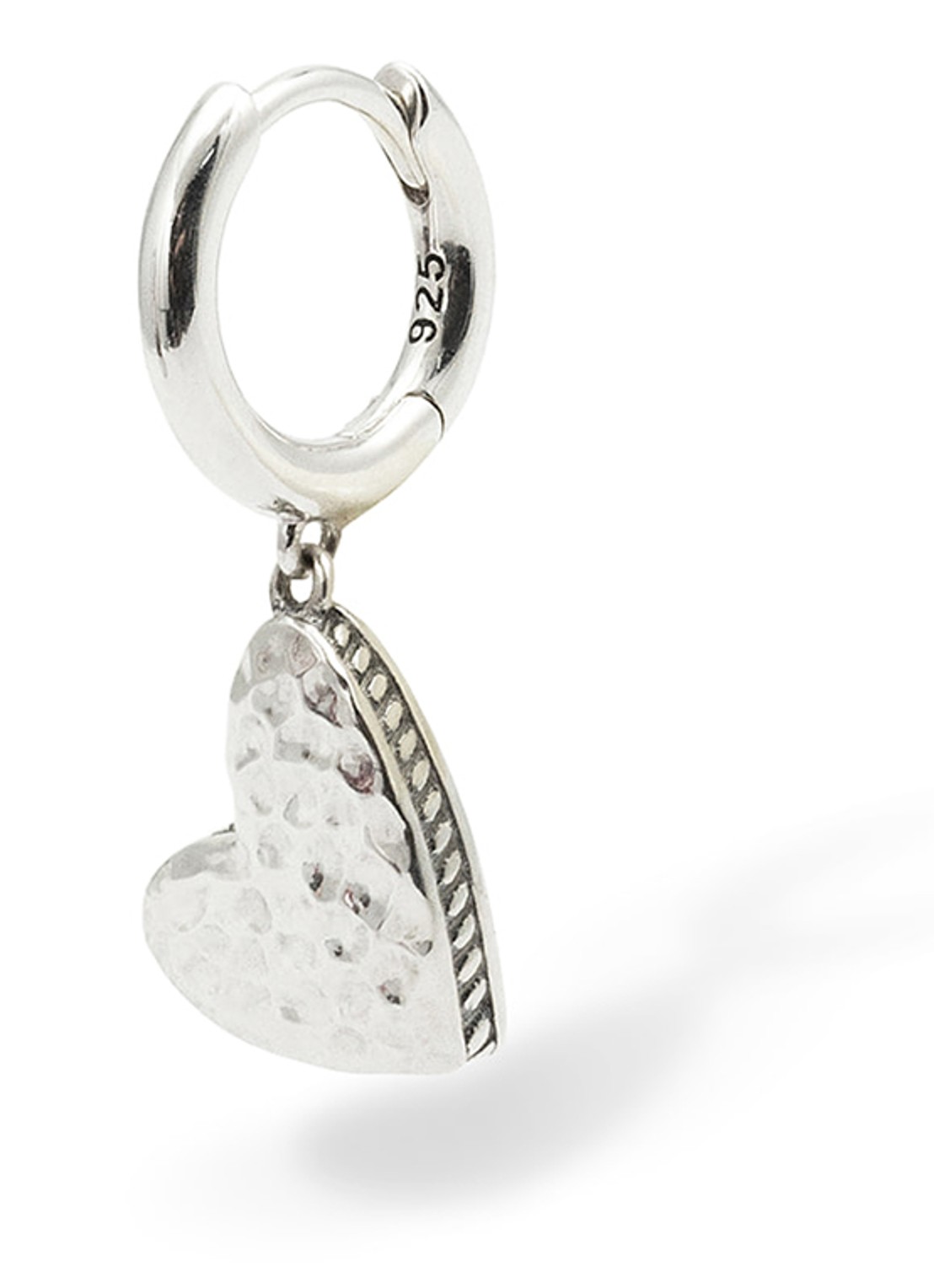 Buddha to Buddha Hart enkele oorring van zilver - voorkant zilver