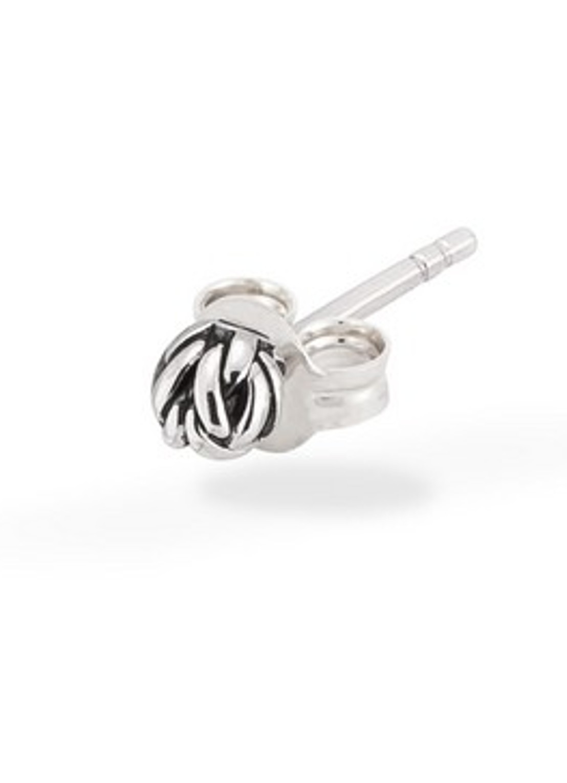 Buddha to Buddha Katja enkel oorknopje van zilver - voorkant 3 zilver