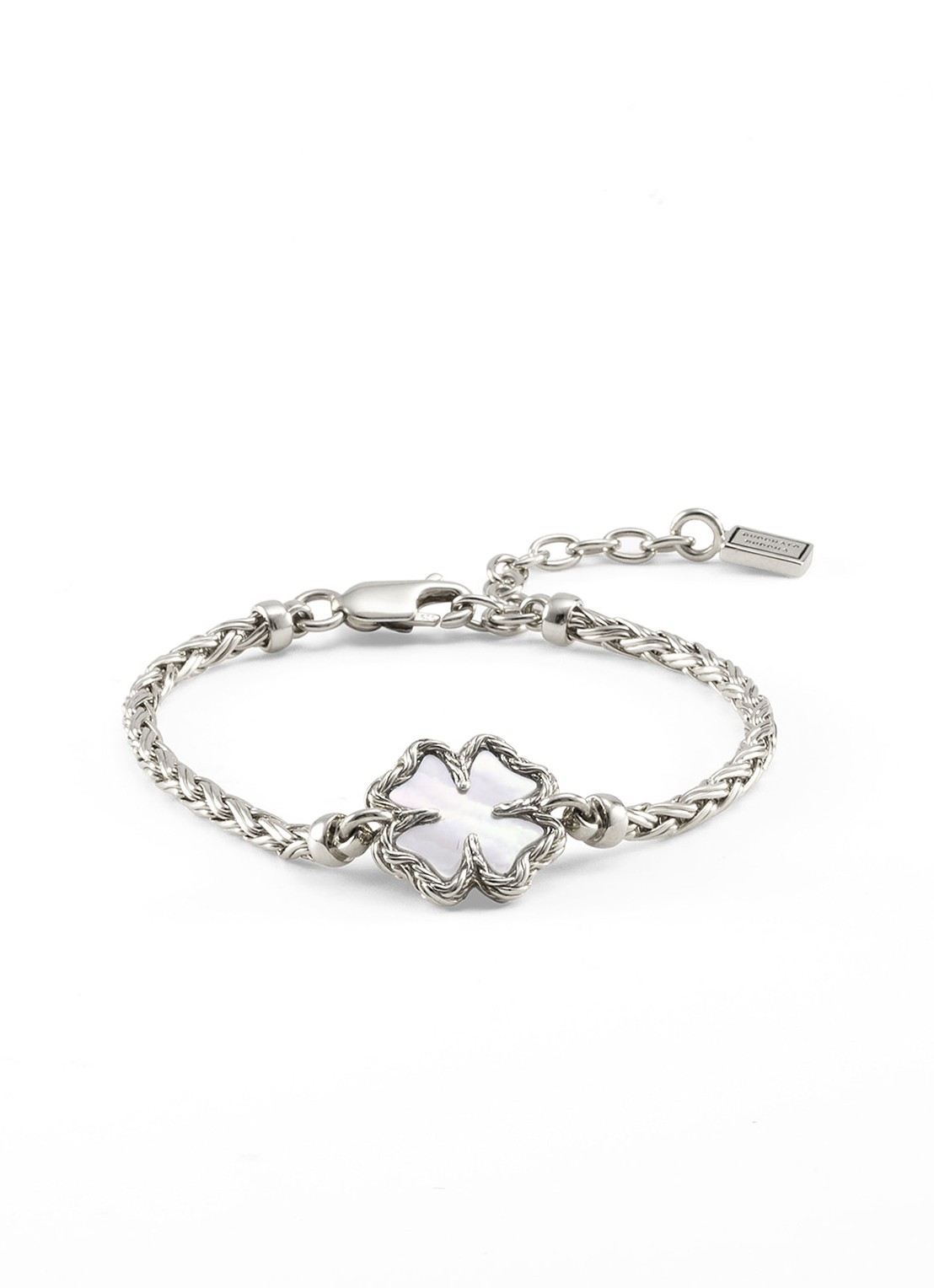 Buddha to Buddha Katja Klaver armband van zilver - voorkant 4 zilver
