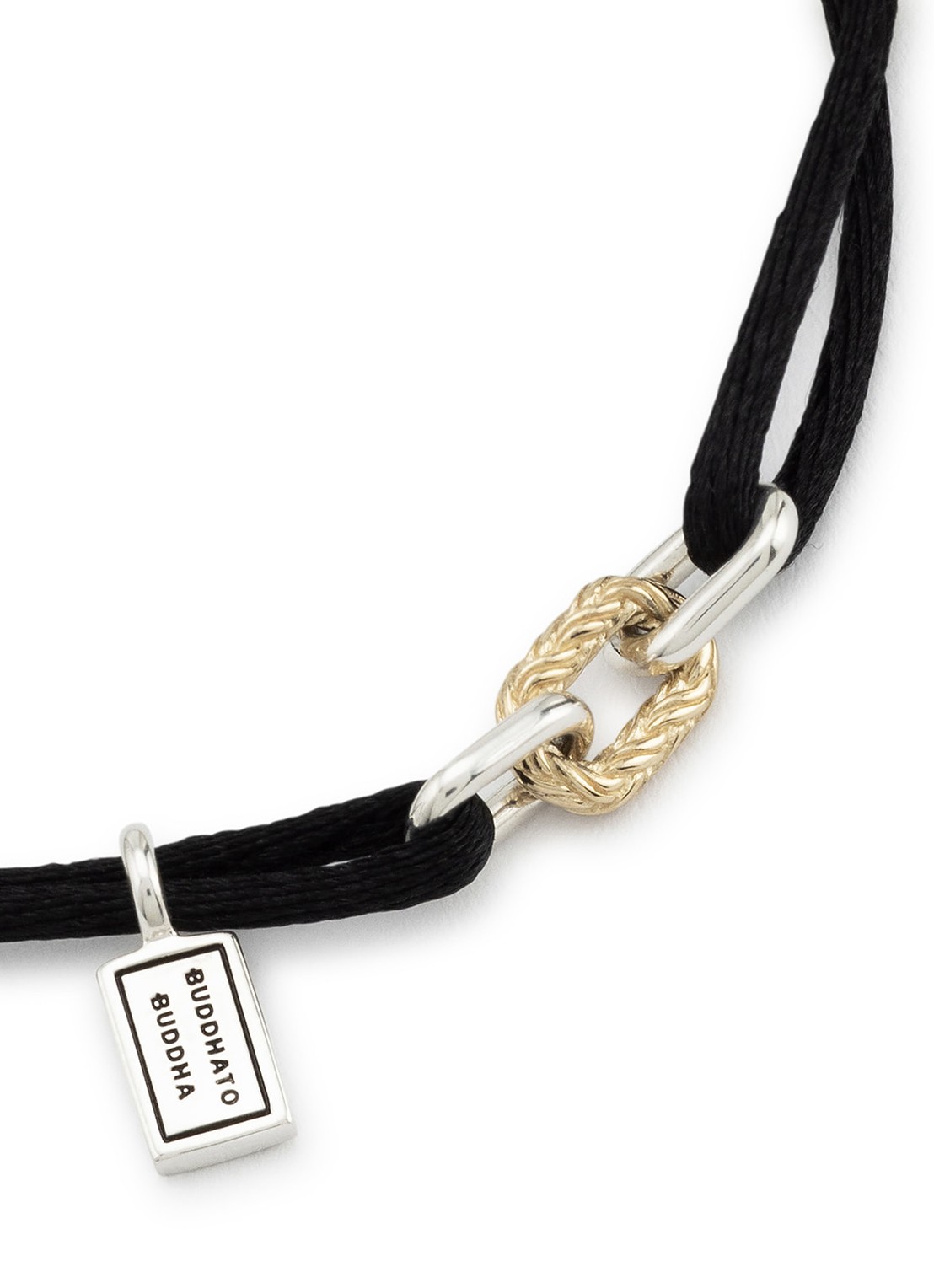 Buddha to Buddha Katja Link armband verguld  - detail 4 zwart