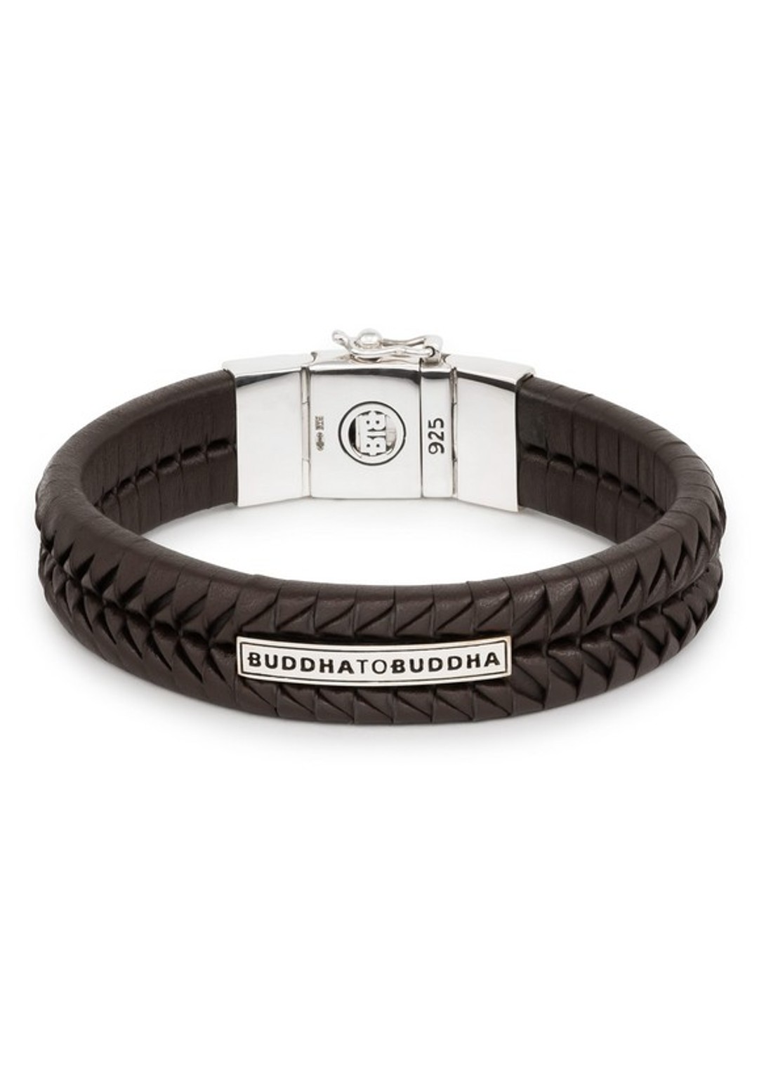 Buddha to Buddha Komang armband van leer - voorkant 3 bruin