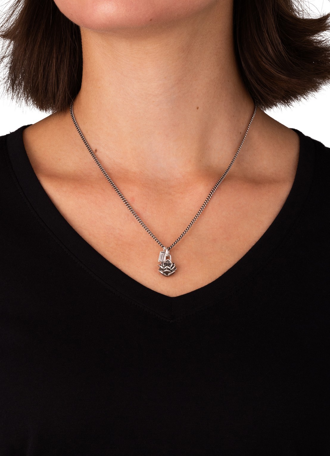 Buddha to Buddha Lotus XS hanger van zilver - voorkant 4 zilver