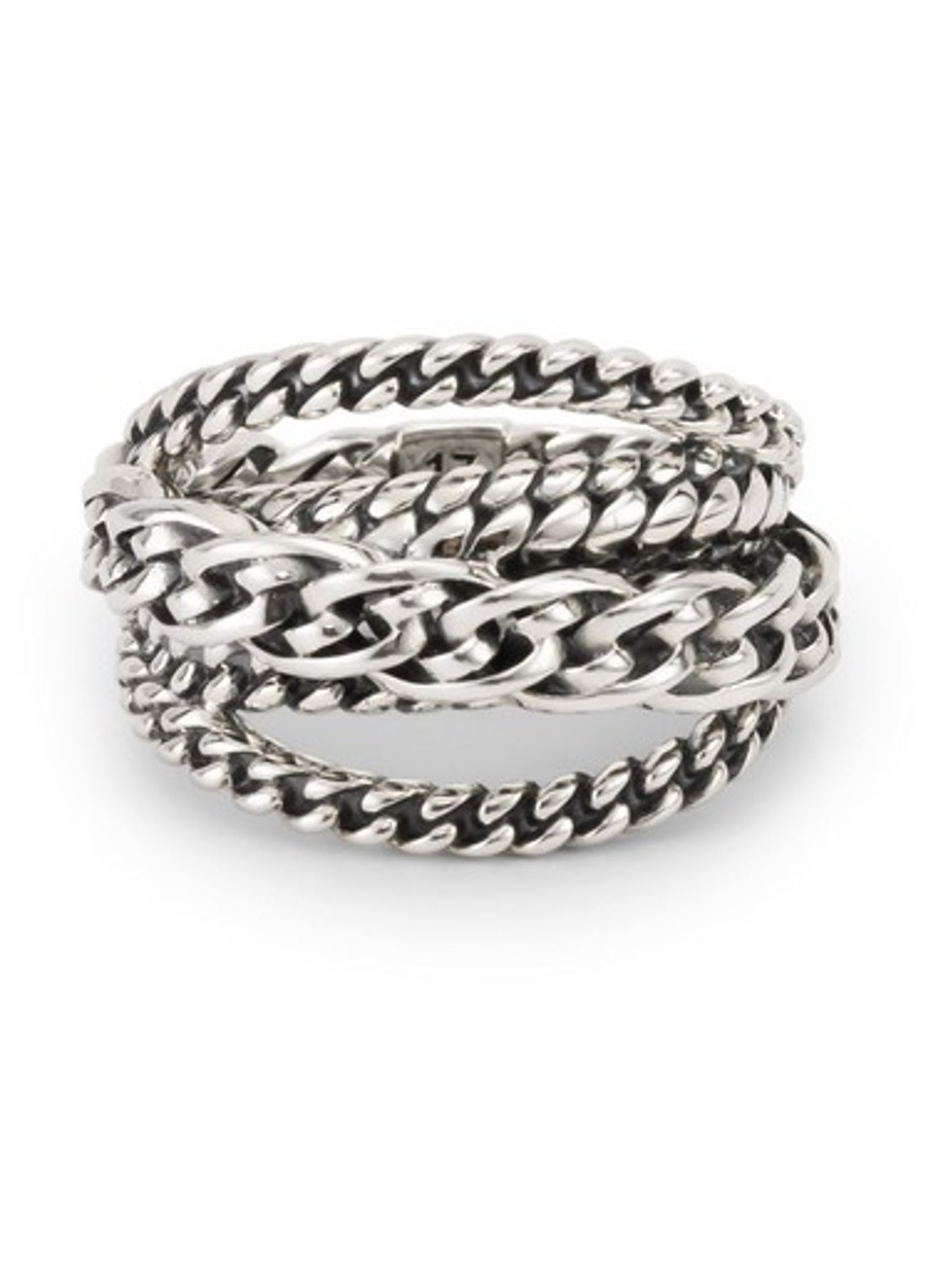 Buddha to Buddha Multi Chain Nathalie ring van zilver - voorkant zilver
