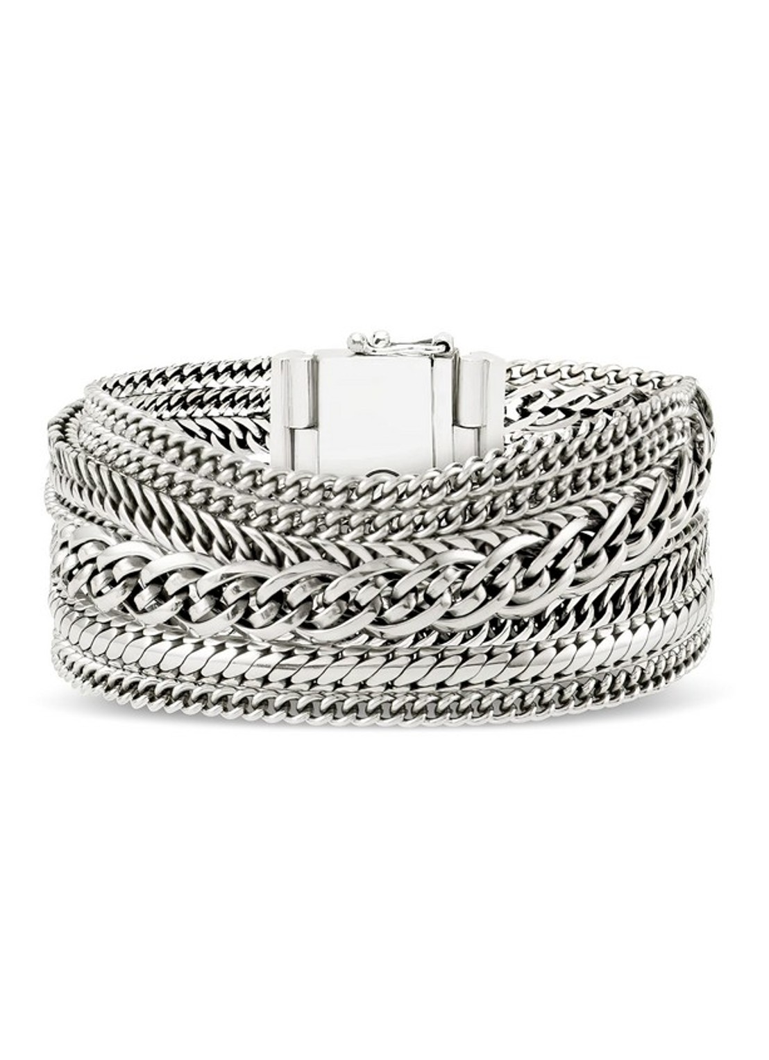 Buddha to Buddha Multi Chain Nathalie schakelarmband van zilver - detail zilver