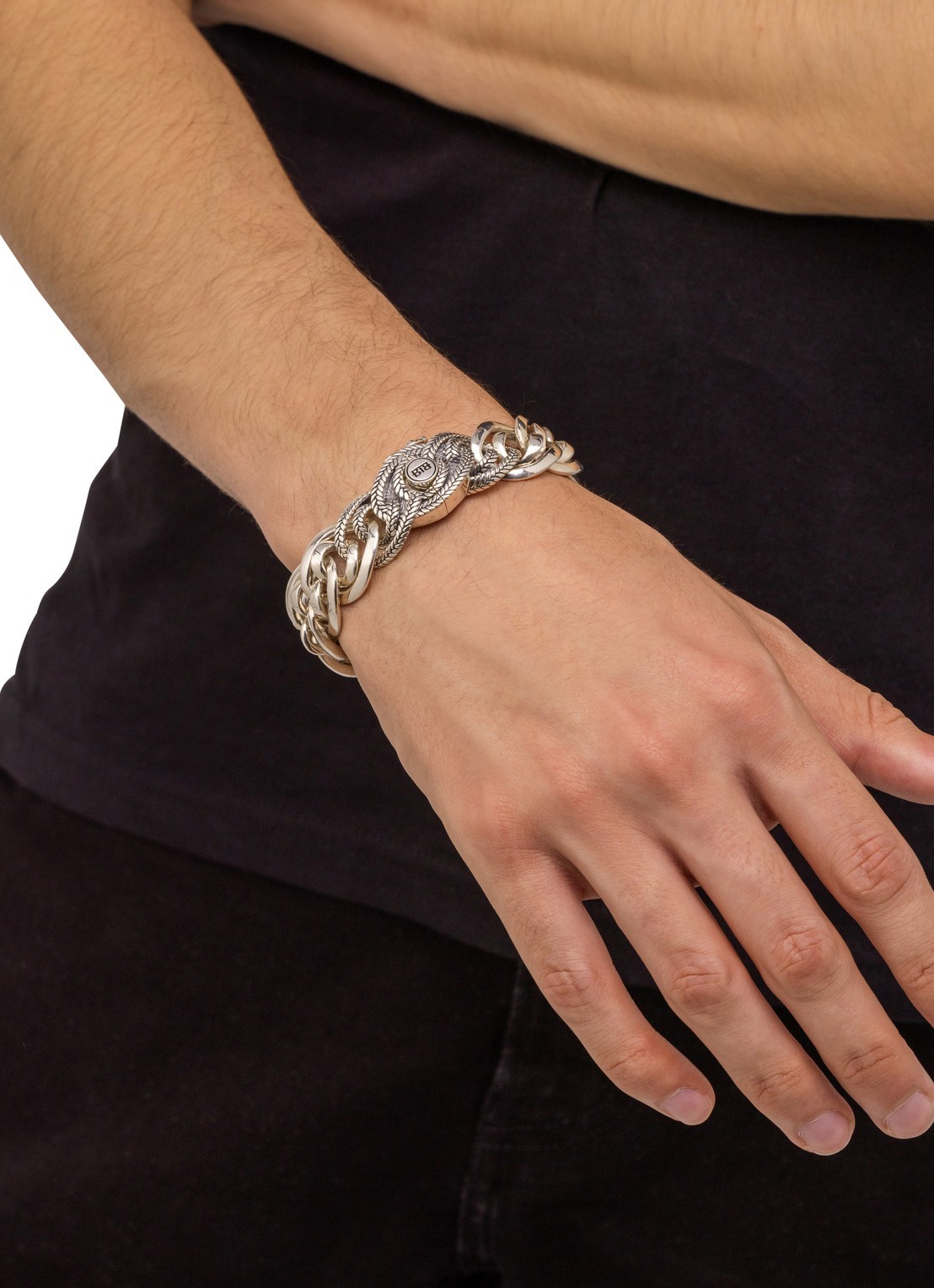 Buddha to Buddha Nathalie Small schakelarmband van zilver - detail 2 zilver